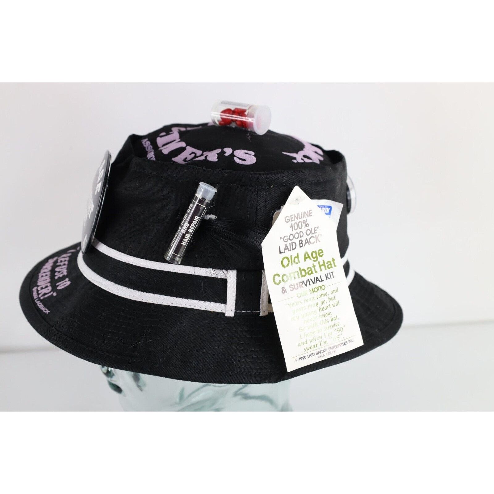 Vintage Deadstock Vintage 80s Laid Back Old Timer Old Age Combat Hat Size ONE SIZE - 3 Thumbnail