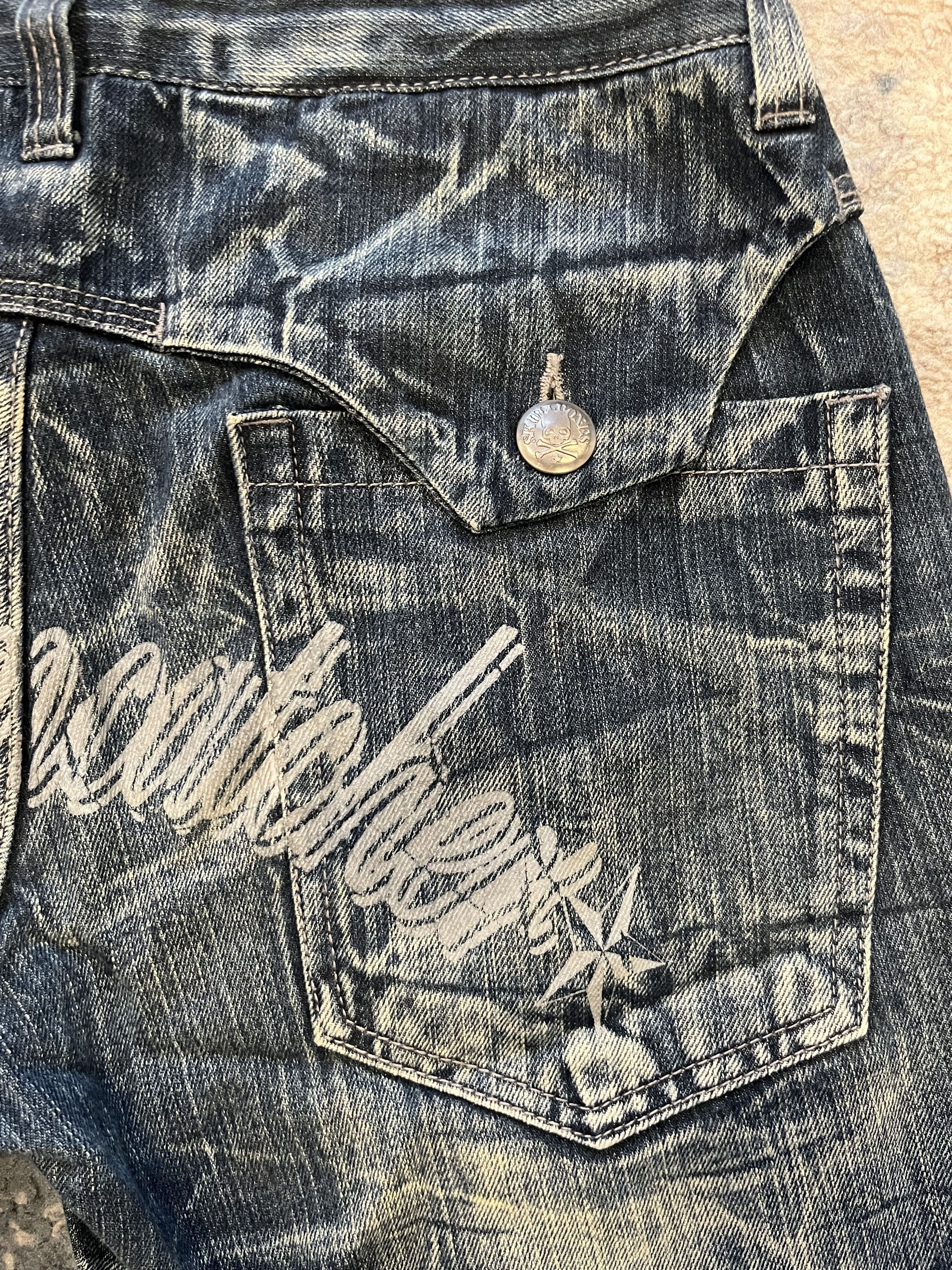 Japanese Brand Rare Spider Web Denim Jean – Streetwear / Y2K /Archive Style Size US 30 / EU 46 - 2 Thumbnail