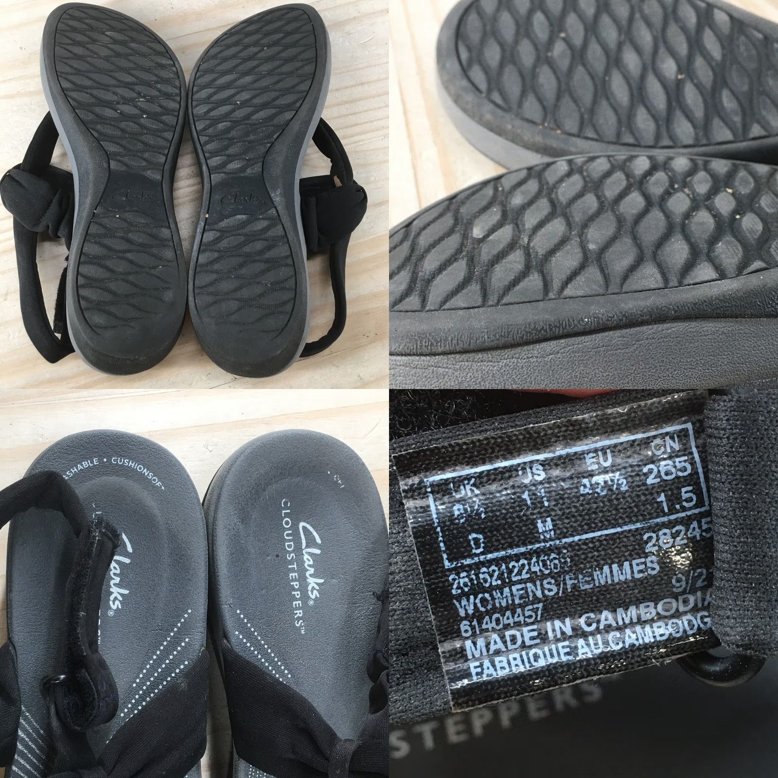 Clarks Clarks Cloudsteppers Sandals Womens 11M Jersey Arla Nicole Slingback Black Size L / US 10 / IT 46 - 9 Thumbnail