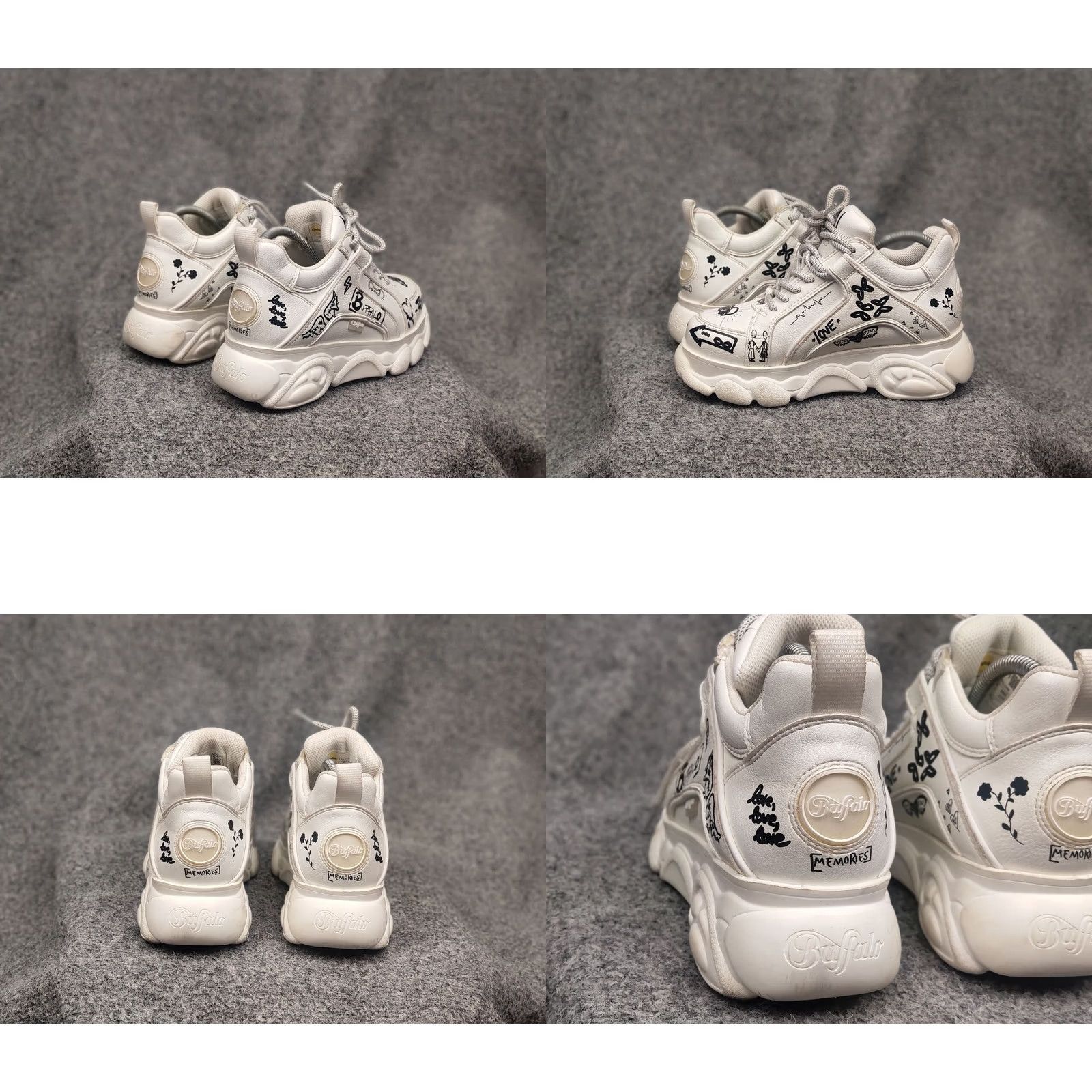 Buffalo London Buffalo Superge White Sneakers Women's 37 US 6.5 90s London Paint Logo Low Top Casual Activewear Running Size US 7 / IT 37 - 9 Thumbnail