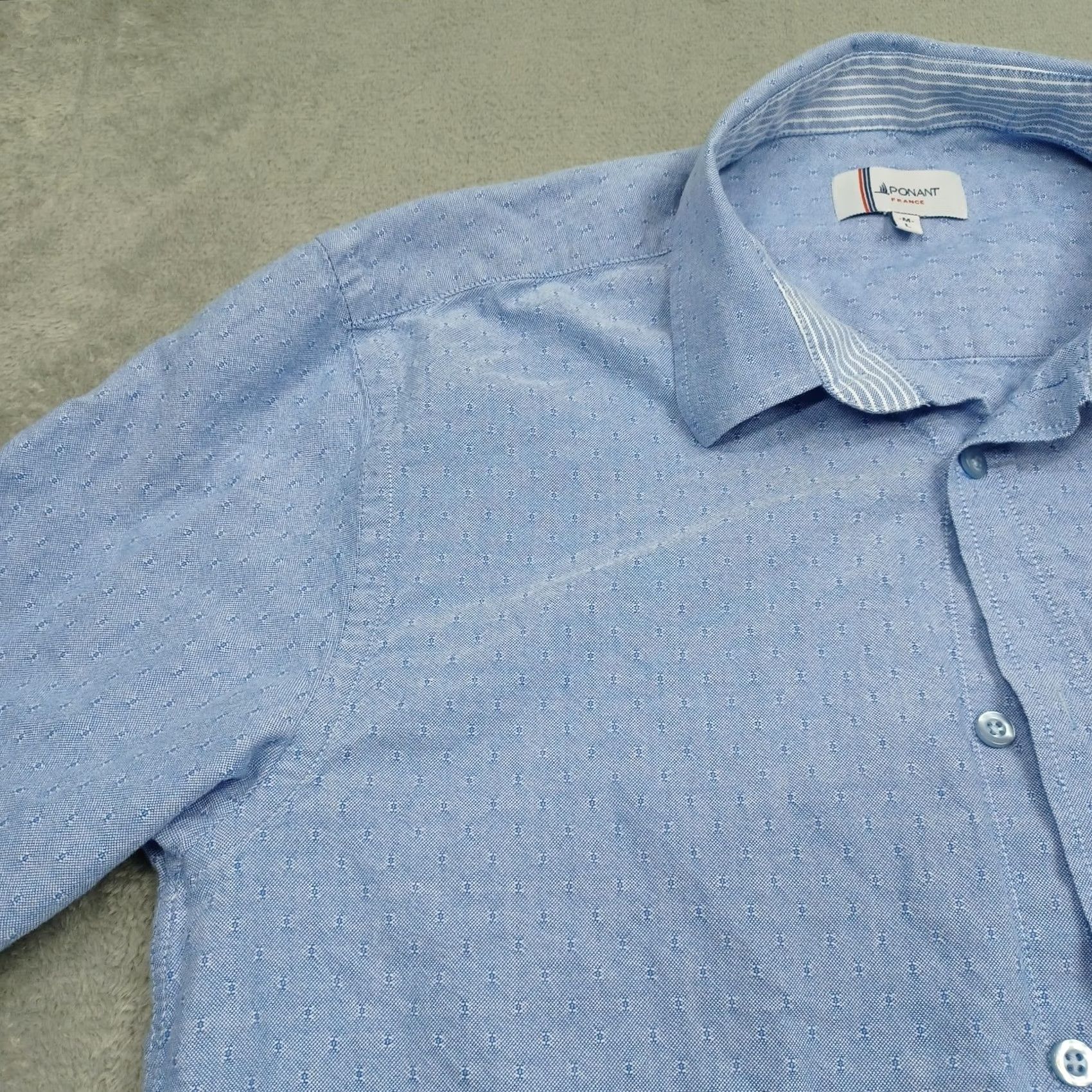 Vintage Ponant Shirt Mens Large Blue Button Up Long Sleeve Preppy Size US L / EU 52-54 / 3 - 2 Thumbnail