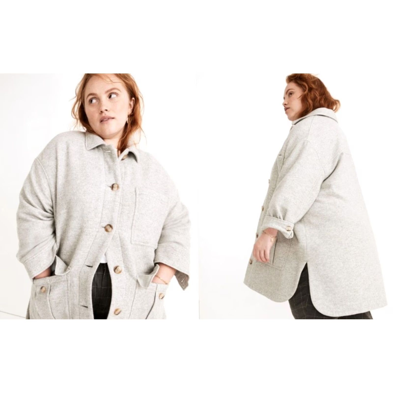 Madewell Madewell Jacket Women's XL Gray Wool Blend Flannel Button Pockets Collared Basic Jacket New Size XL / US 12-14 / IT 48-50 - 5 Thumbnail