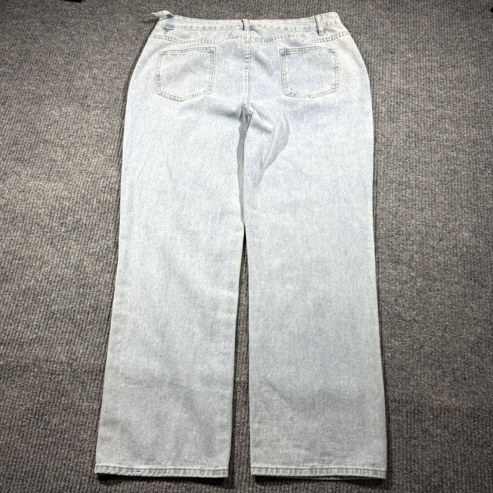 Denime Y2K Baggy Japanese Style Jeans Womens XL Blue Denim Dove Streetwear Hiphop NV Felix Jeans Straight Blue Womens XL Size 40" / US 18 - 4 Thumbnail