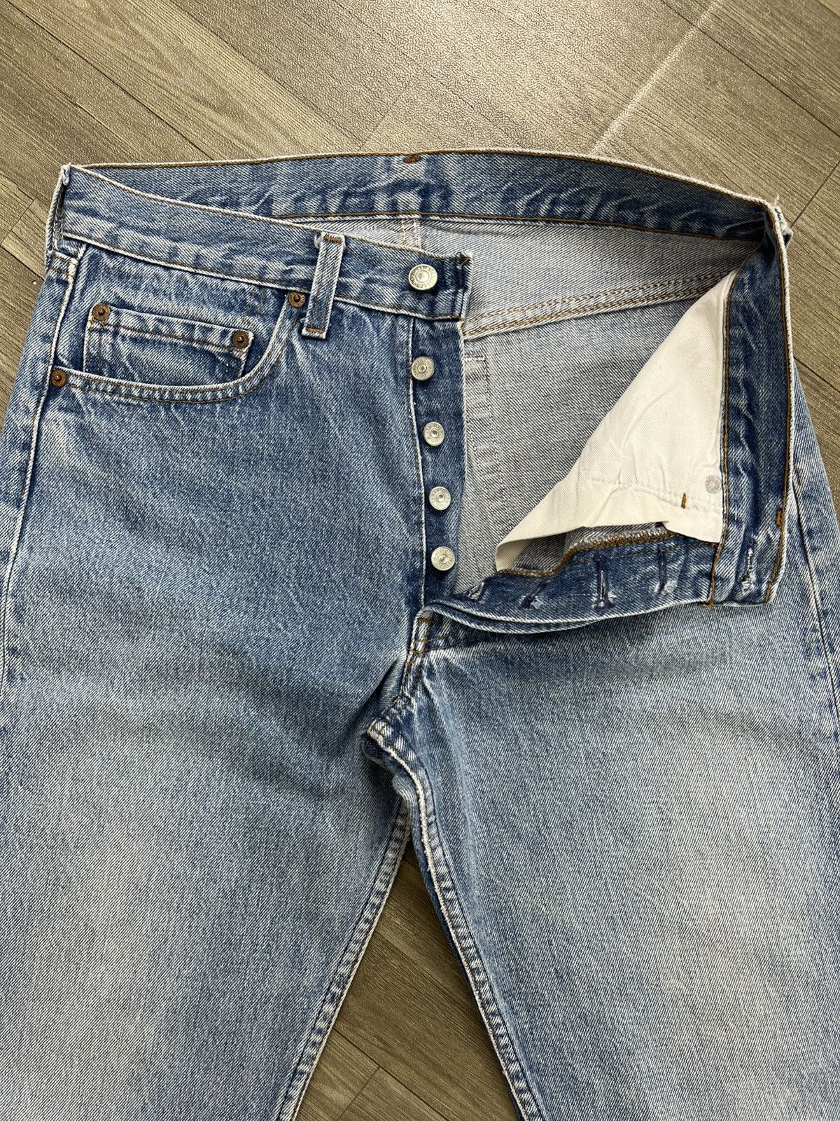 Levi's Vintage Clothing 🇺🇸1970s Vintage Levis 501XX Cut Off Straight Leg Blue Jeans Size US 29 - 5 Thumbnail
