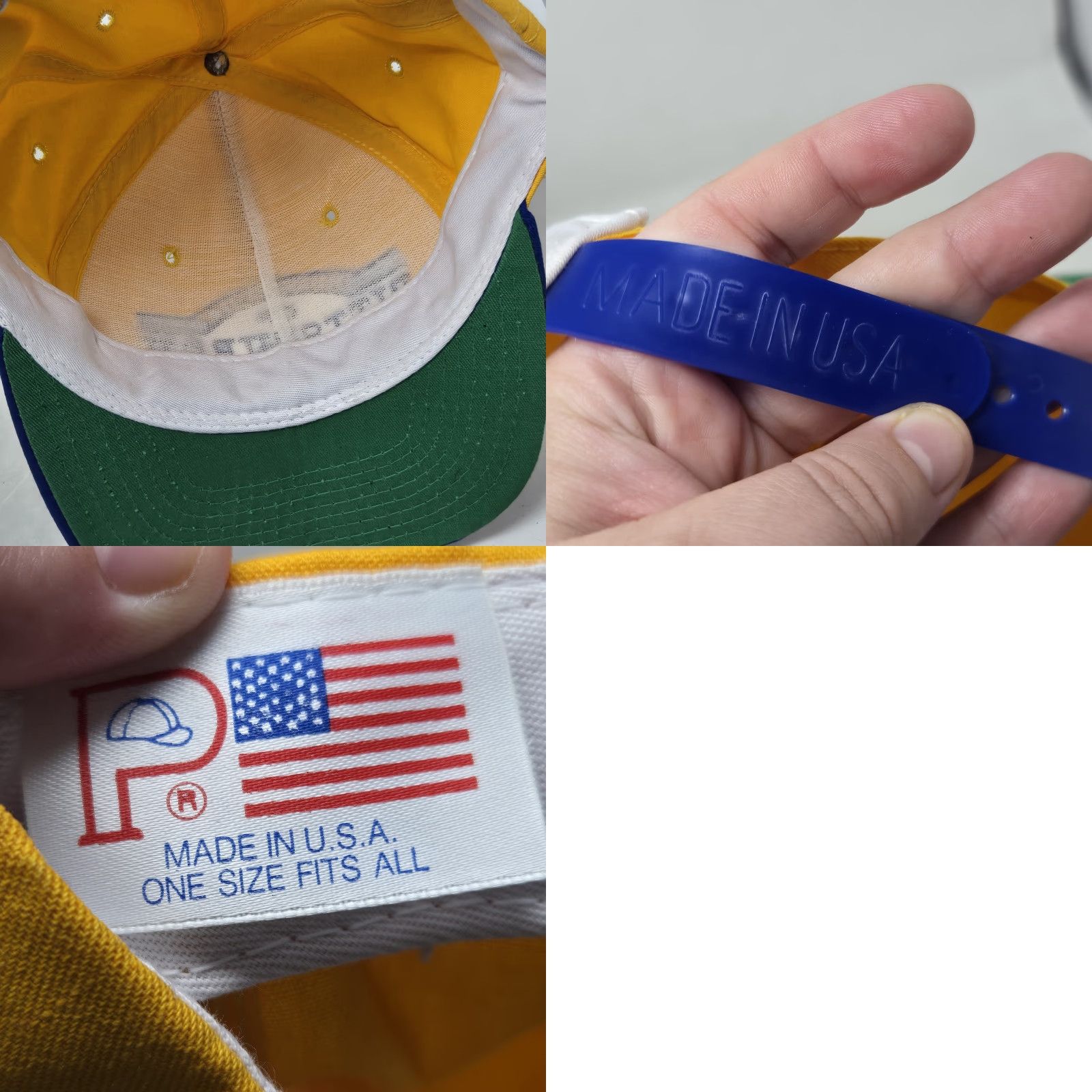 NCAA VINTAGE NCAA Pitt Panthers Snapback Hat Yellow Pitt Spellout NCAA 90s Hat Mens Adjustable Twill Cotton USA Size US 35 - 8 Thumbnail