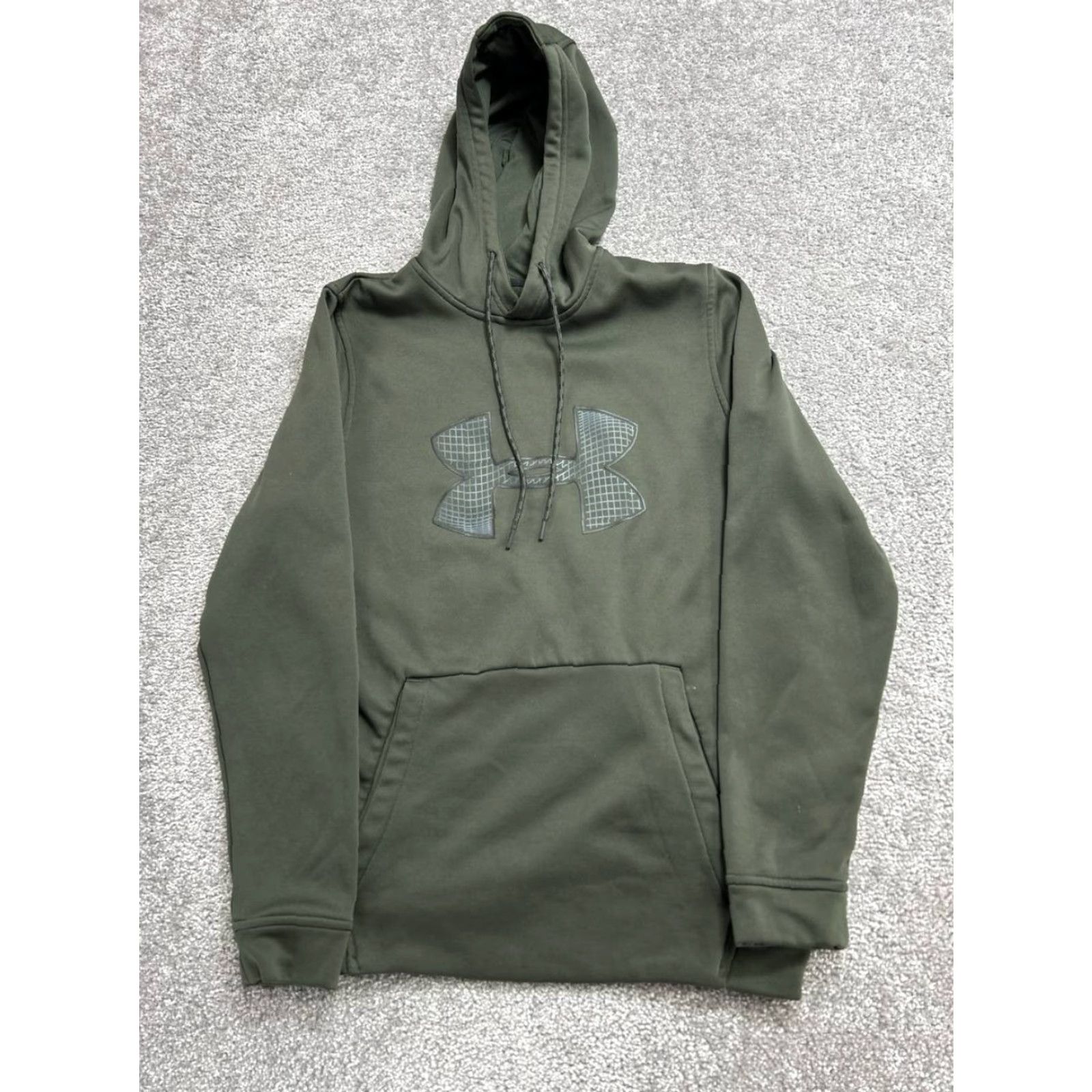 Under Armour Under Armour Coldgear Hoodie Mens Medium Green Fleece Lined Loose Fit Logo Print Size US M / EU 48-50 / 2 - 2 Thumbnail
