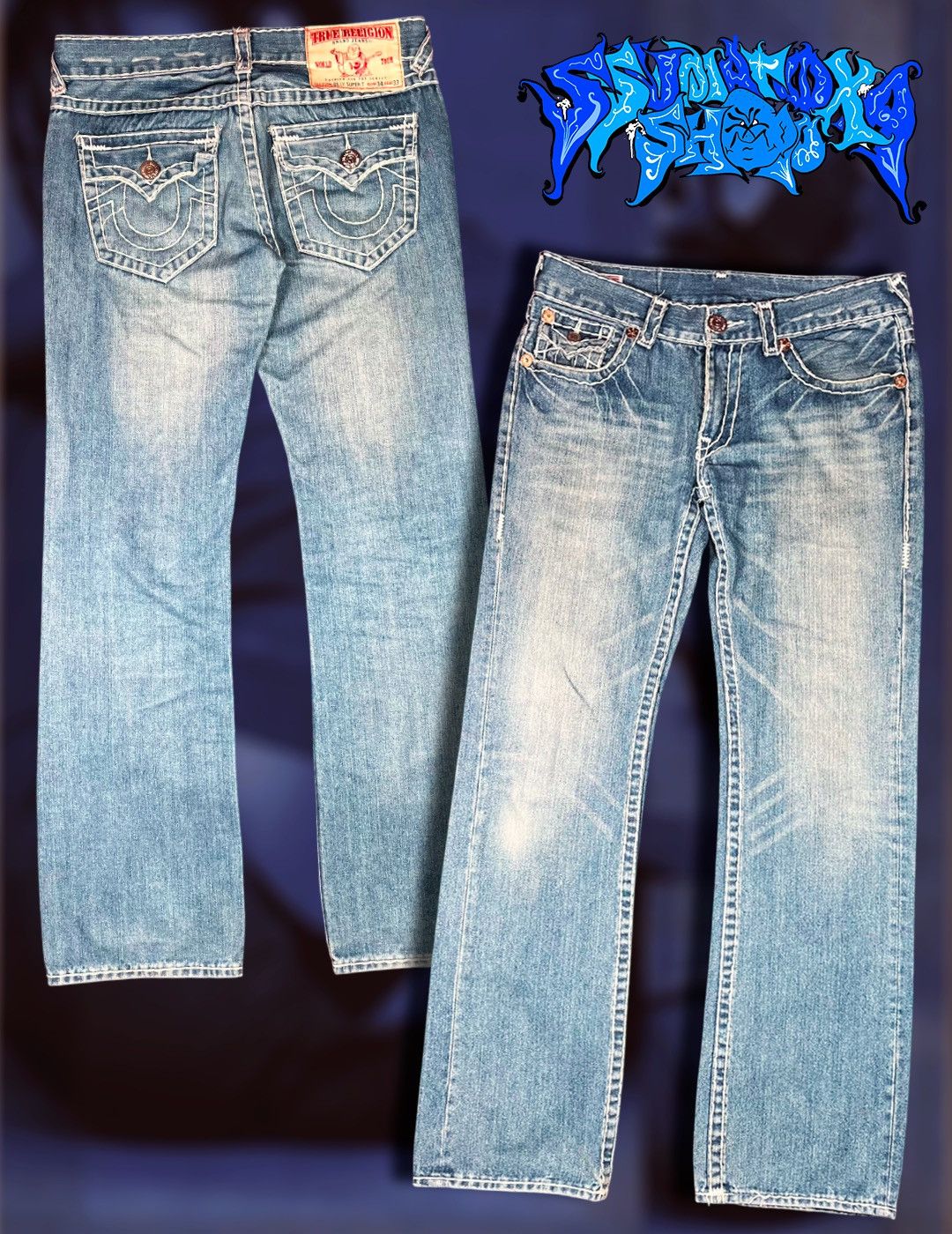 True Religion Jeans Billy Super T Y2K Vintage Wide Bootcut