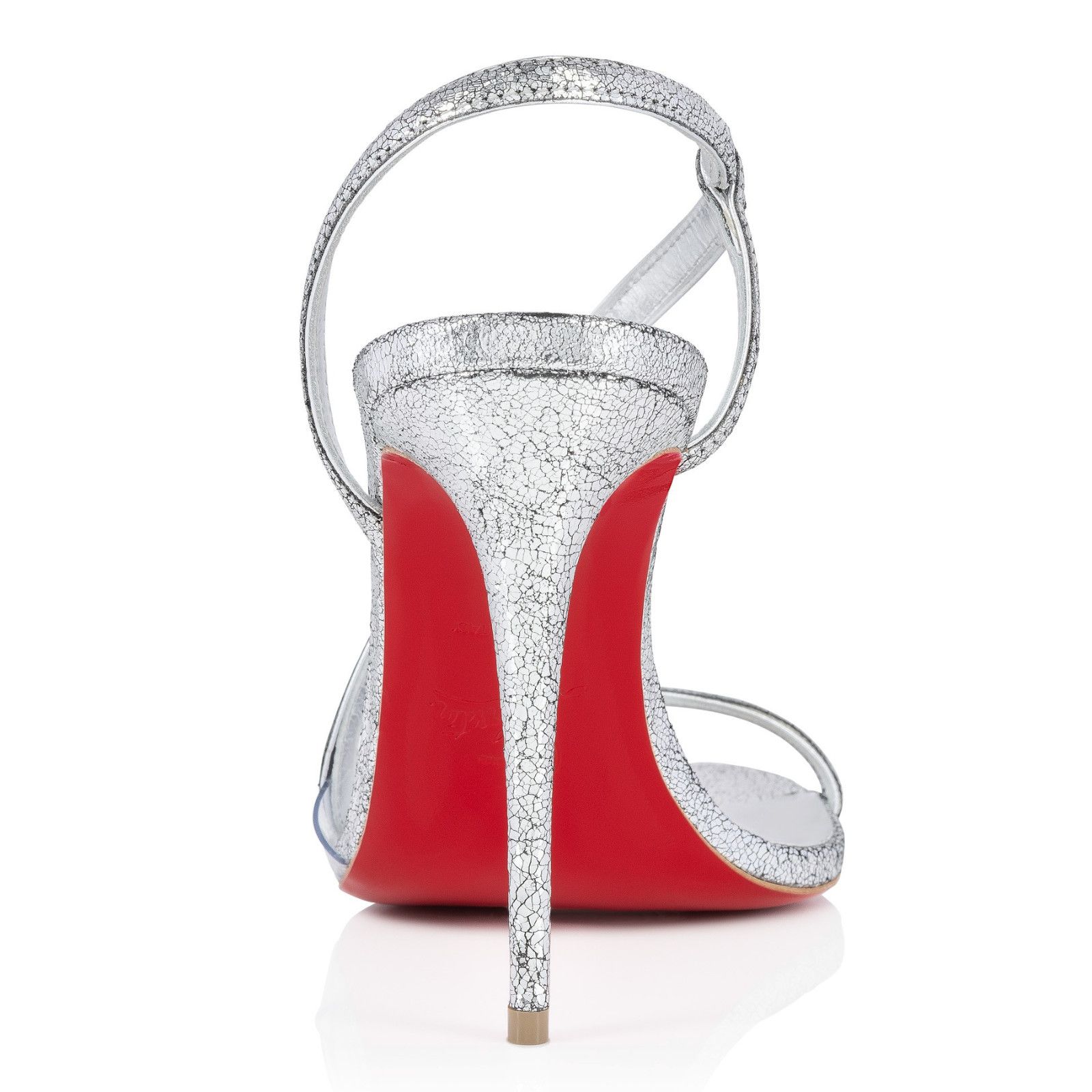 Christian Louboutin Christian Louboutin Rosalie 100 Silver Maoir Ankle Strap Size US 7.5 / IT 37.5 - 13 Thumbnail
