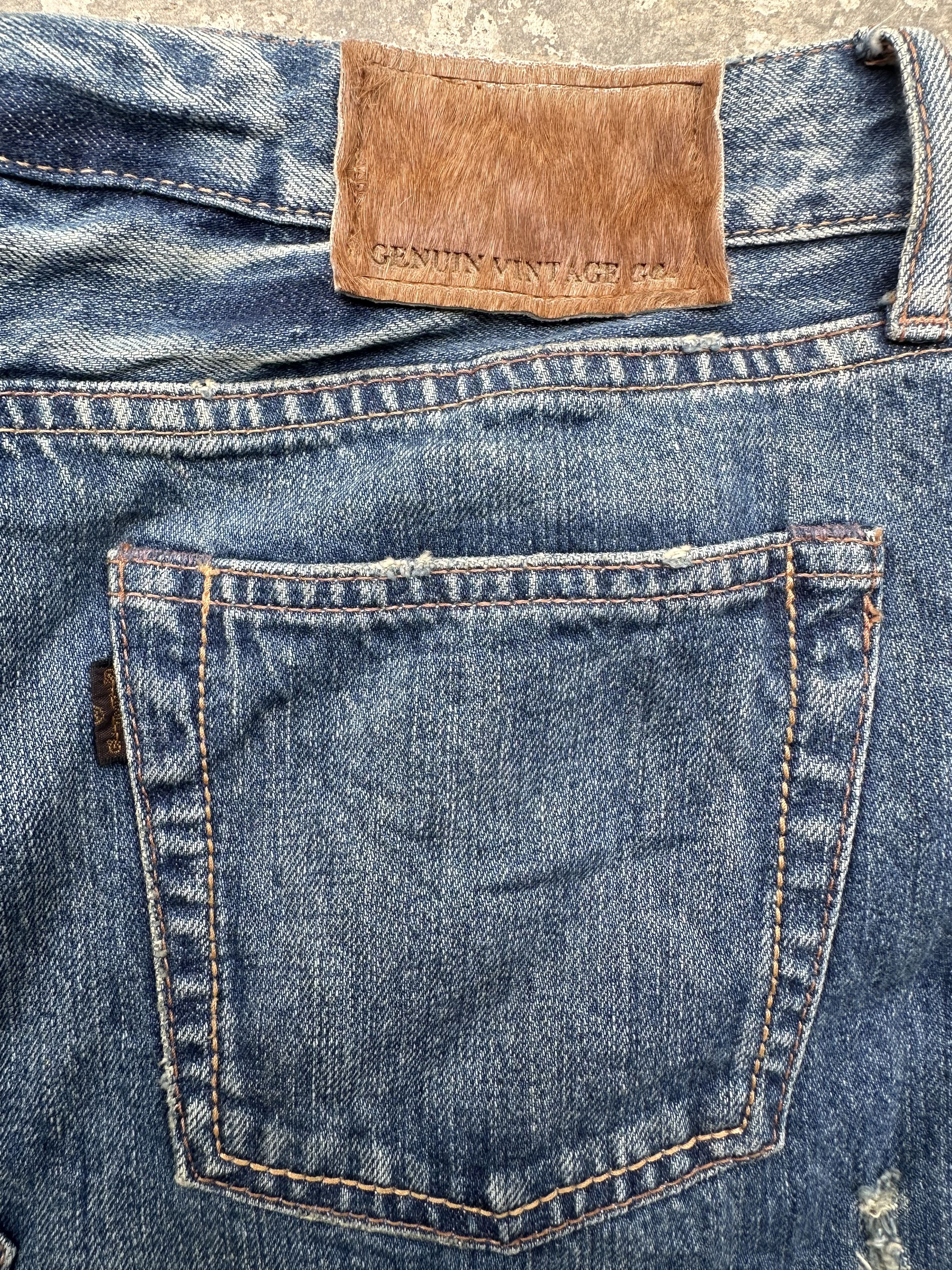 If Six Was Nine Genuine Vintage G.O.A Maxi Denim Distressed Selvedge Skirt Size 30" / US 8 / IT 44 - 16 Thumbnail