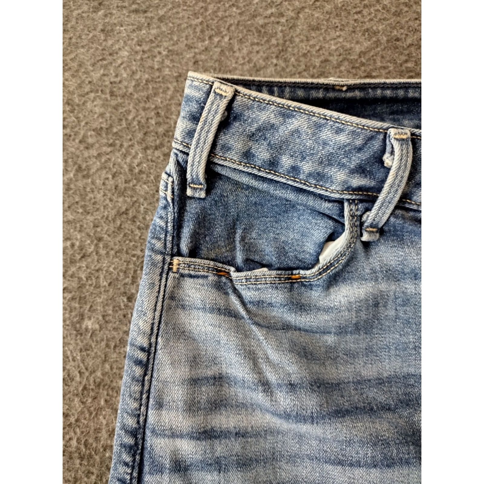 Vintage Unbranded Women's High Rise Cotton Denim Boot Crop Jeans 29 R Blue 90s Womens Jeans Size 29" - 7 Thumbnail