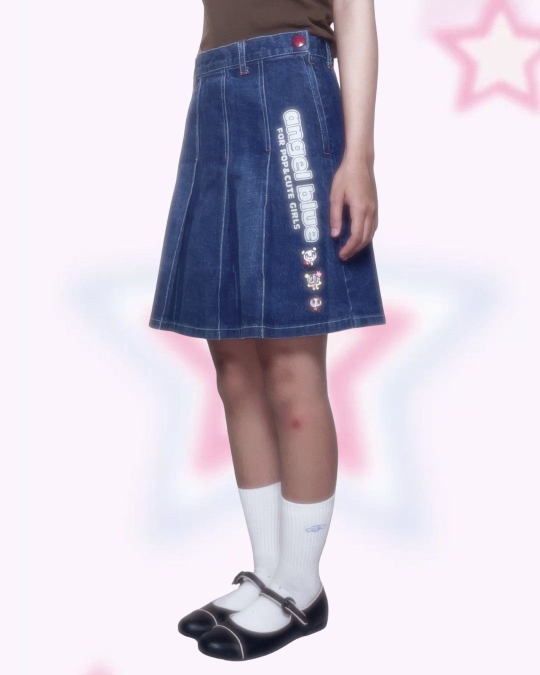 Angel Blue Angel Blue Denim Skirt - Nakamura-kun Heart Graphic Y2K Size 26" / US 2 / IT 38 - 2 Thumbnail