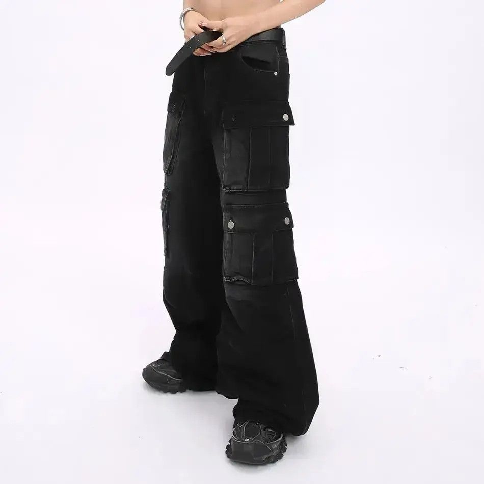 Japanese Brand Retro loose casual pocket wide leg jeans Size US 32 / EU 48 - 2 Thumbnail