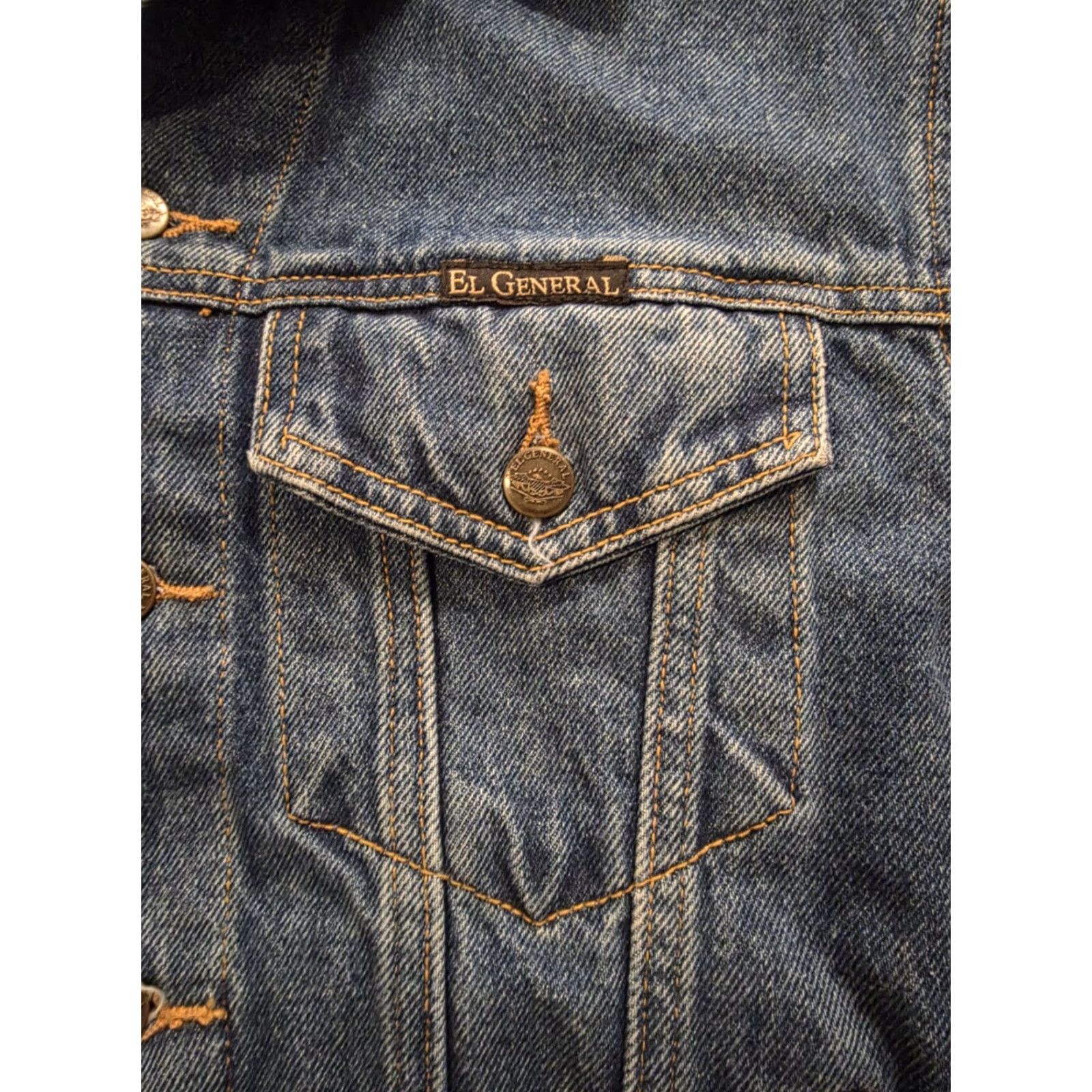 Denime VINTAGE El General Denim Trucker Jacket Embroidered Rodeo Bull Riding Men's M Blue 90s Western Casual Bomber Jacket Mens Size US M / EU 48-50 / 2 - 4 Thumbnail