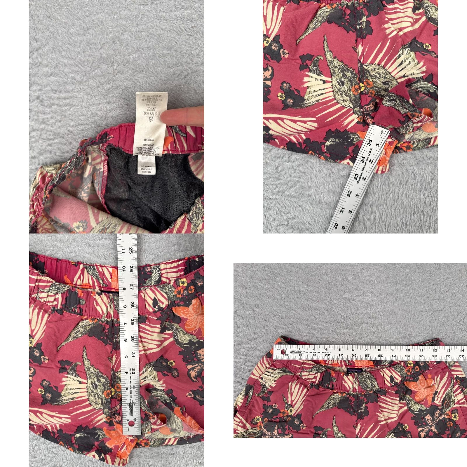 Patagonia Patagonia Shorts Women Small Red Floral Baggies Nylon Gym Run Workout Casual 2.5 Size 28" / US 6 / IT 42 - 8 Thumbnail
