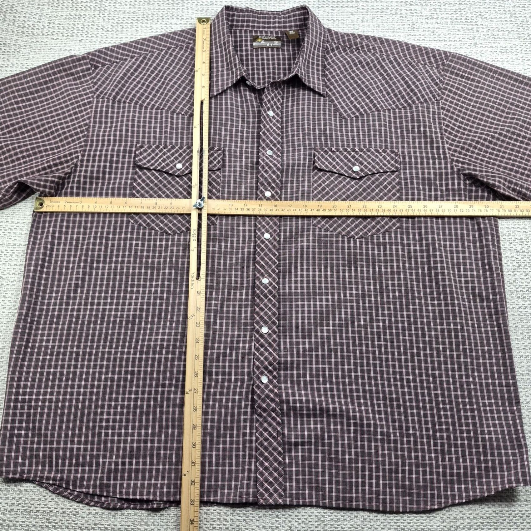 Vintage VINTAGE Outlaw Western Wear Shirt Mens Big 3X Plaid Short Sleeve Western Size US XXL / EU 58 / 5 - 7 Thumbnail