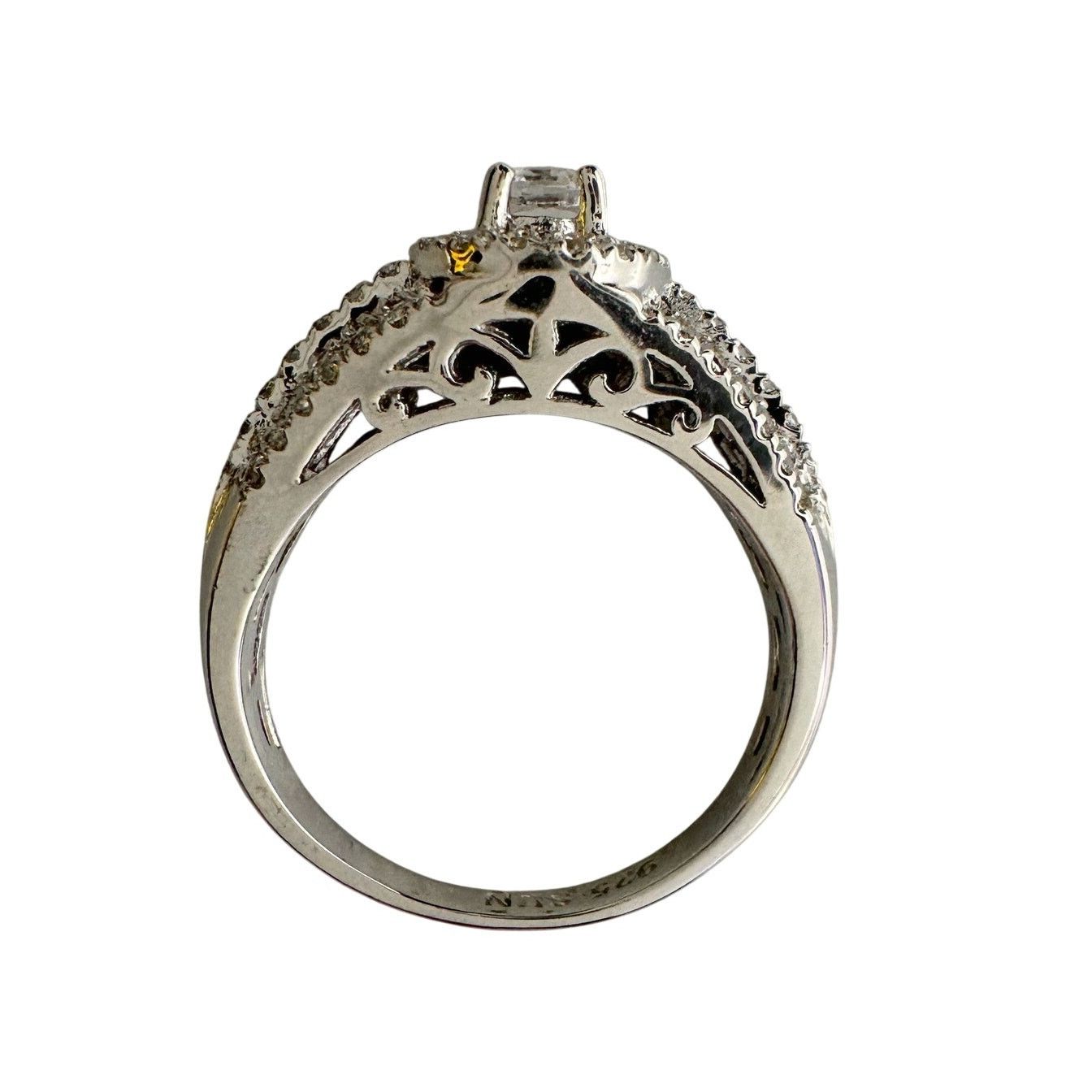 Other Brilliant 1/2 Carat Split Shank Lab Created Ring Sterling Size ONE SIZE - 4 Thumbnail