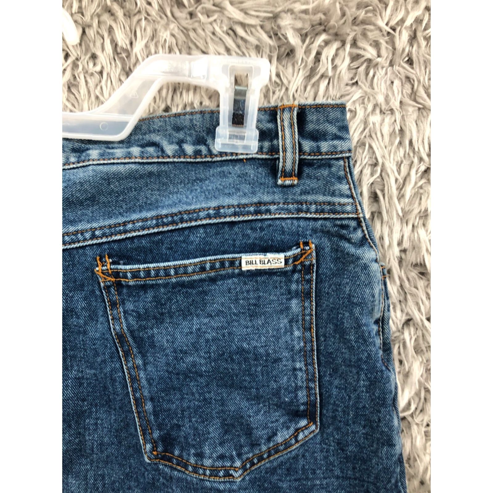 Bill Blass VINTAGE Bill Blass Denim Skirt Knee Length Blue Cotton 14 Women A-Line Button Zip Casual Modern Classic Skirt Womens Size 36" / US 14 / IT 50 - 6 Thumbnail