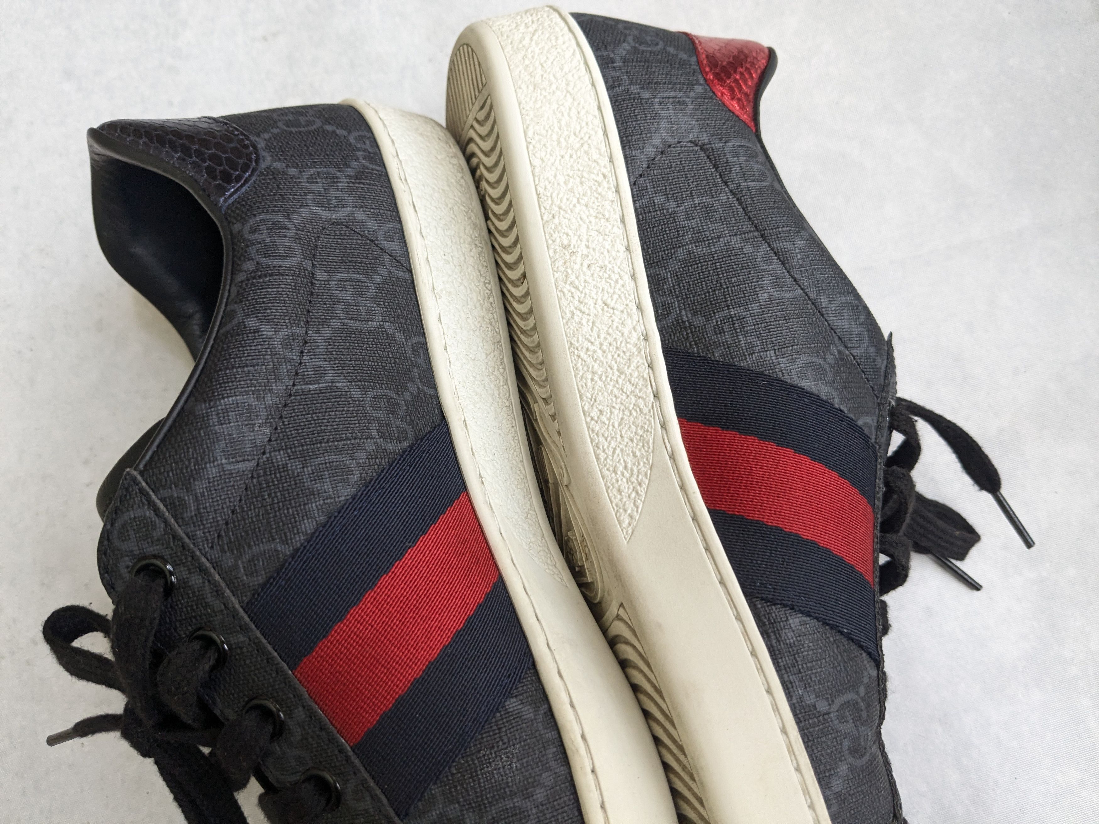 Gucci Gucci Ace Sneakers Black Monogram Canvas Logo GG 9 Size US 9 / EU 42 - 13 Thumbnail
