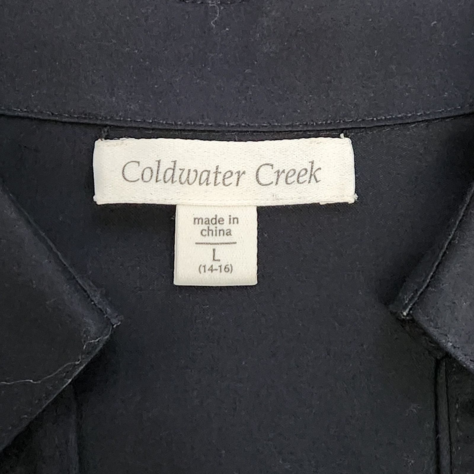 Coldwater Creek Coldwater Creek Black V Neck Button Up Long Sleeves Top L Size L / US 10 / IT 46 - 4 Thumbnail