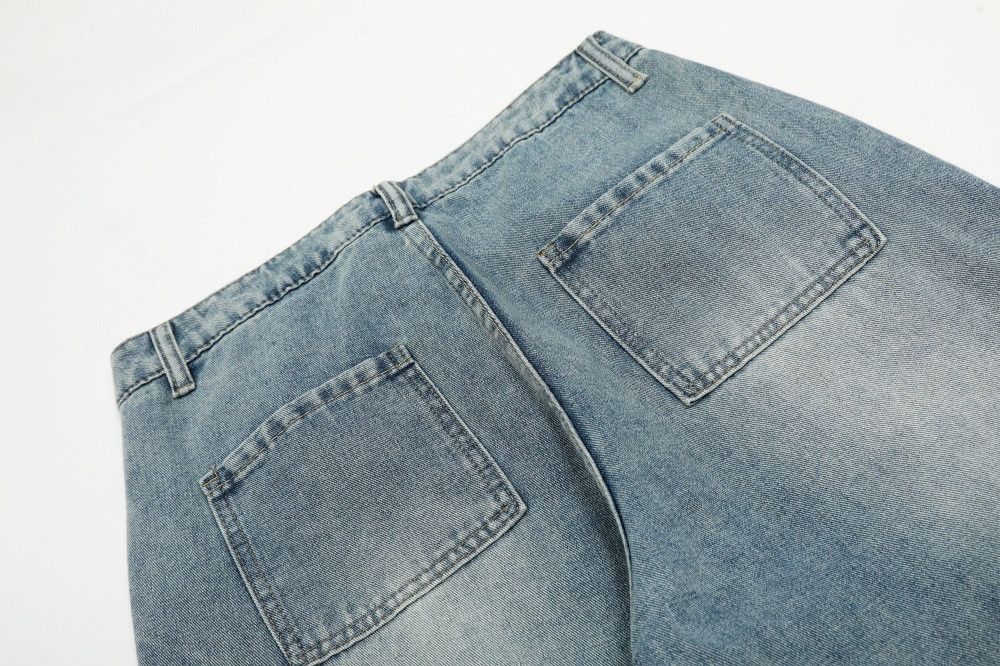Jean Men's American graffiti letter print washed jeans y2k Size US 32 / EU 48 - 5 Thumbnail