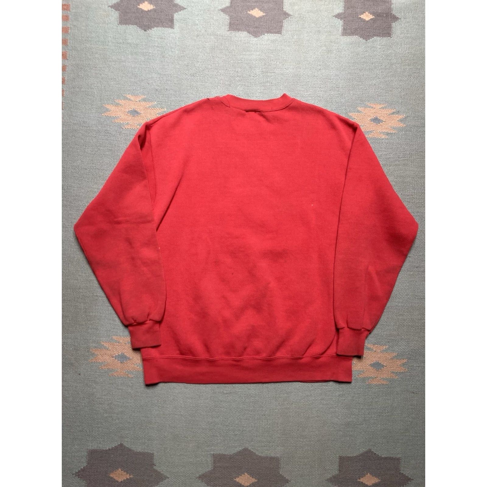 Disney VINTAGE Walt Disney World Mickey Mouse Embossed Crewneck Sweatshirt Red M Mens Shirt Pullover 27" 21.5" Length Pit to Pit Size US M / EU 48-50 / 2 - 7 Thumbnail
