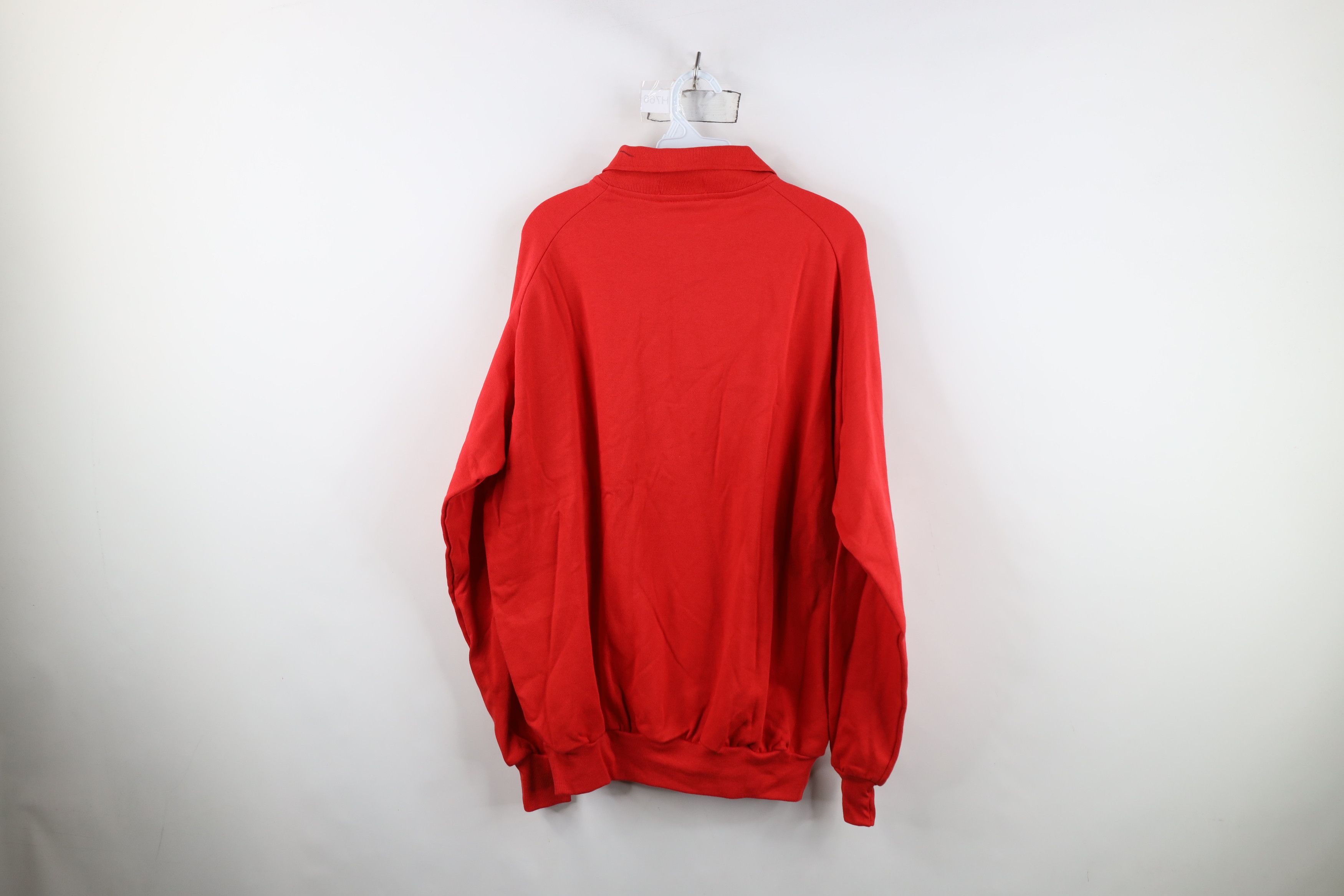 Vintage Deadstock Vintage 90s Streetwear Collared Sweatshirt Red USA Size US XL / EU 56 / 4 - 8 Thumbnail