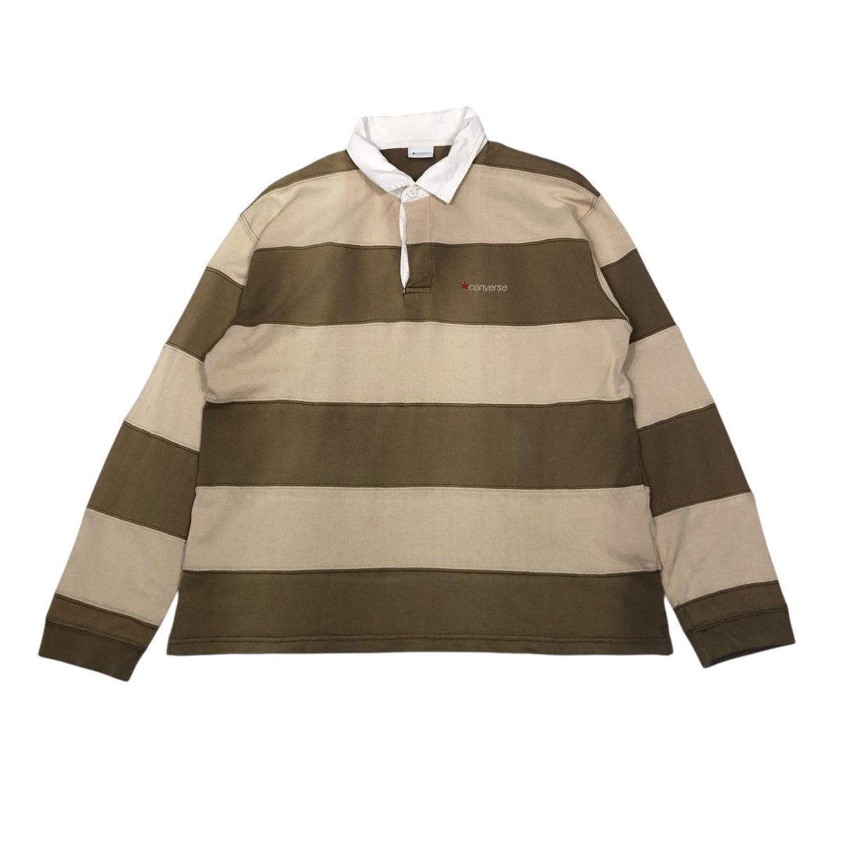 Japanese Brand 🔥VINTAGE LONG SLEEVE POLO COLLAR CONVERSE STRIPED DESIGN Size US L / EU 52-54 / 3 - 1 Thumbnail