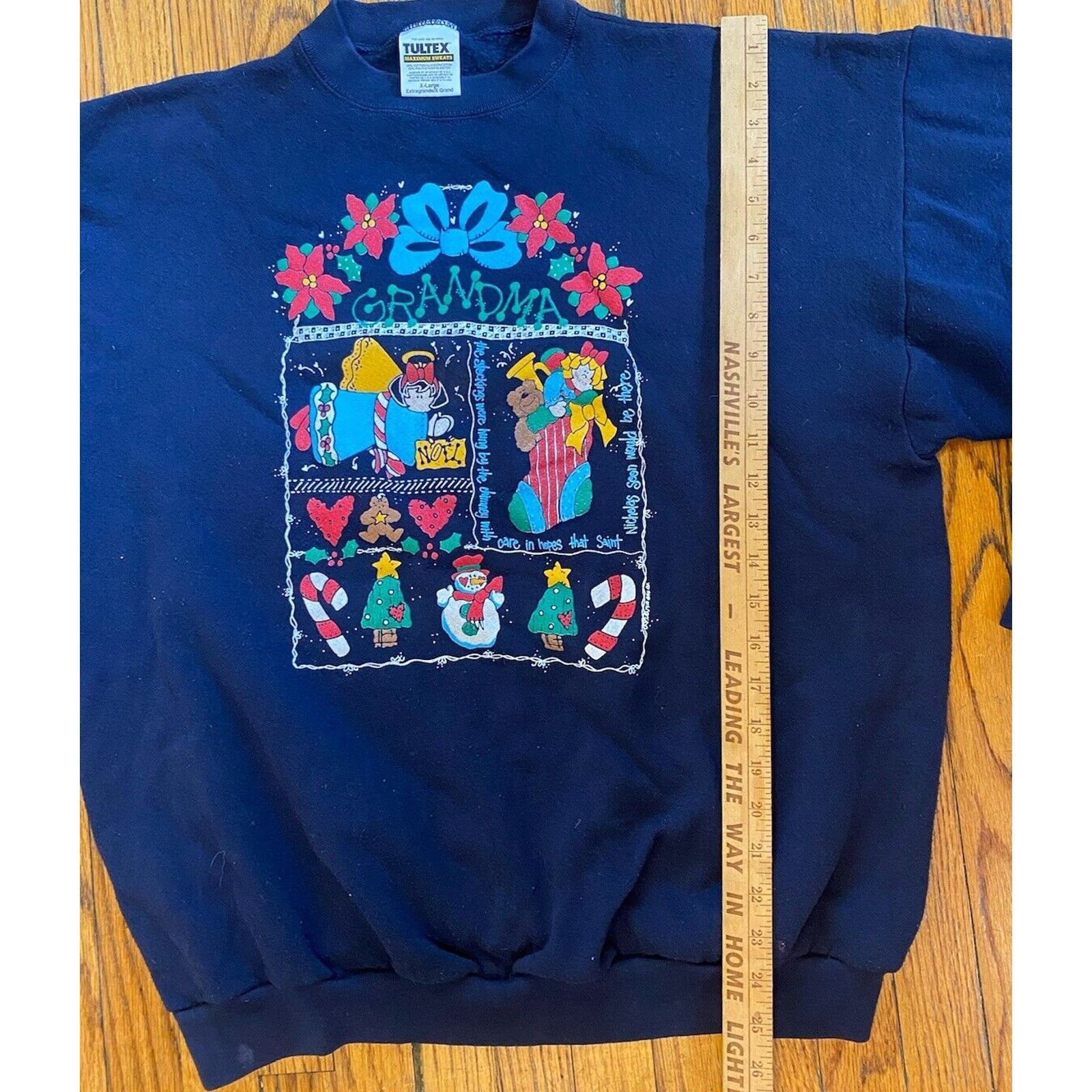 Tultex Vintage Tultex Grandma Christmas Sweatshirt Women’s XL Navy Size XL / US 12-14 / IT 48-50 - 7 Thumbnail