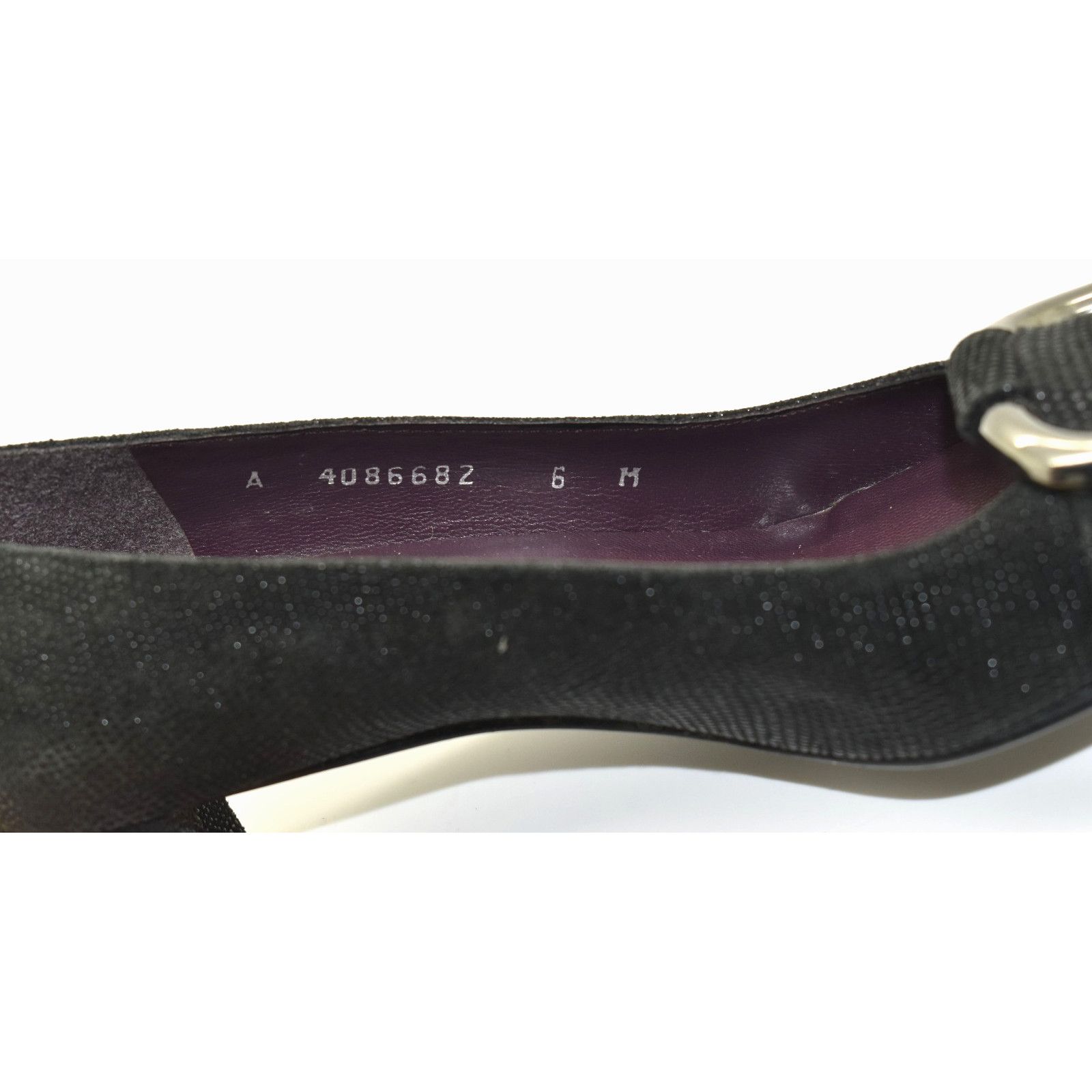 Stuart Weitzman STUART WEITZMAN Black Fabric Silver Tone Buckle Pumps Sz 6M Size US 6 / IT 36 - 6 Thumbnail
