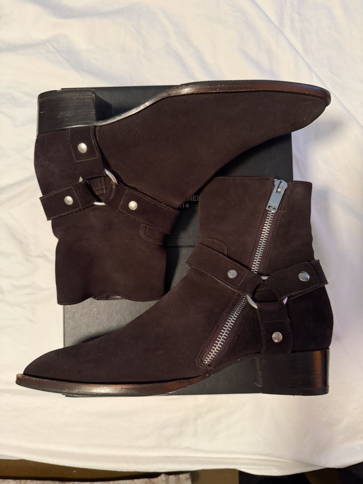Saint Laurent Paris RARE FW13 Chocolate Harness Boot Size US 10 / EU 43 - 1 Thumbnail