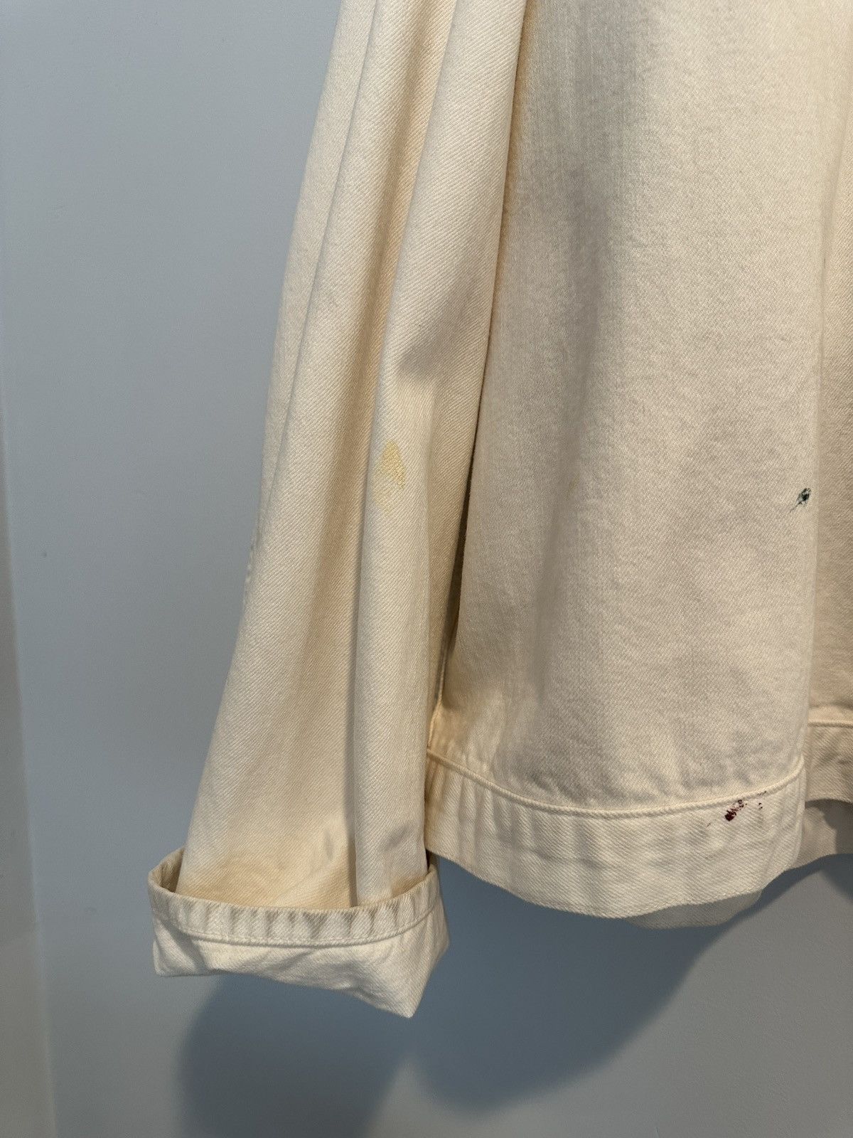 YOKO SAKAMOTO YOKO SAKAMOTO DENIM JACKET WHITE W PAINT Size US L / EU 52-54 / 3 - 9 Thumbnail