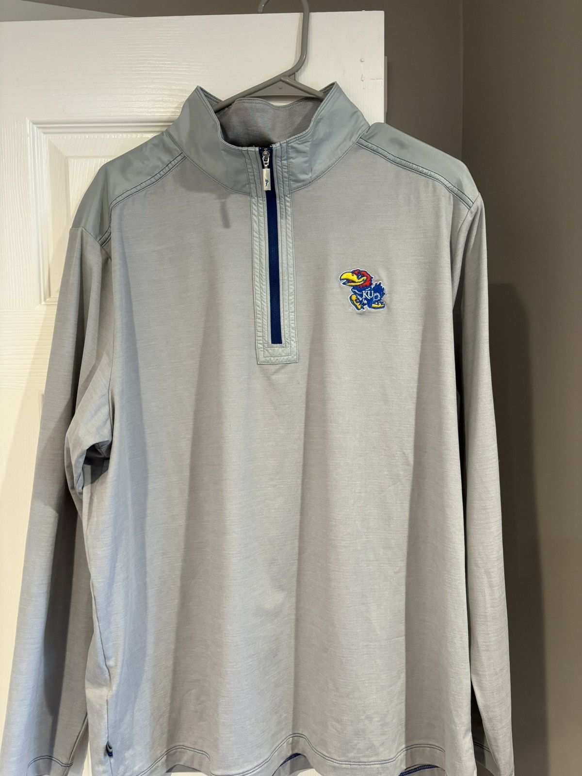 Tommy Bahama Kansas Jayhawk Quarter Zip Pullover Size US L / EU 52-54 / 3 - 3 Thumbnail