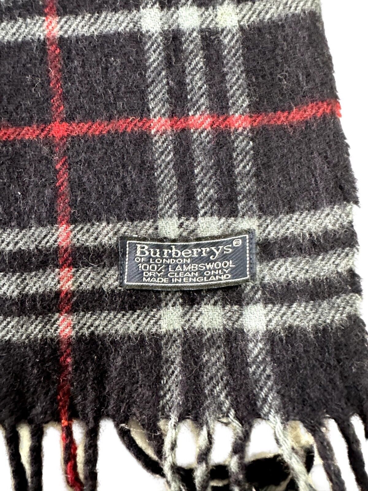 Burberry Burberrys Authentic Unisex Scarf Navy Blue 100% Lambswool Size ONE SIZE - 2 Thumbnail