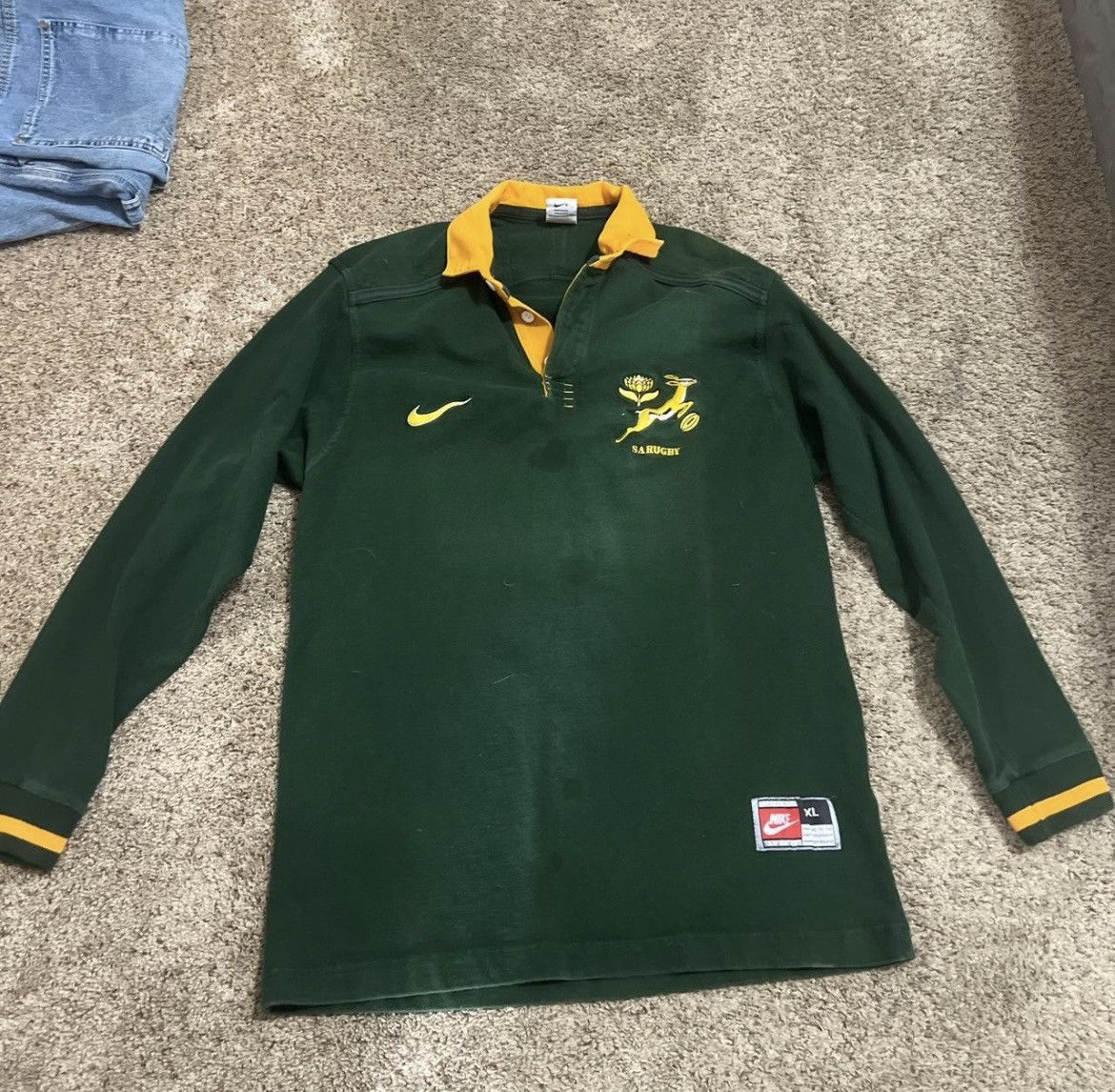 Nike × Vintage 1998 NIKE RARE SOUTH AFRICA RUGBY LONGSLEEVE Size US XL / EU 56 / 4 - 1 Thumbnail