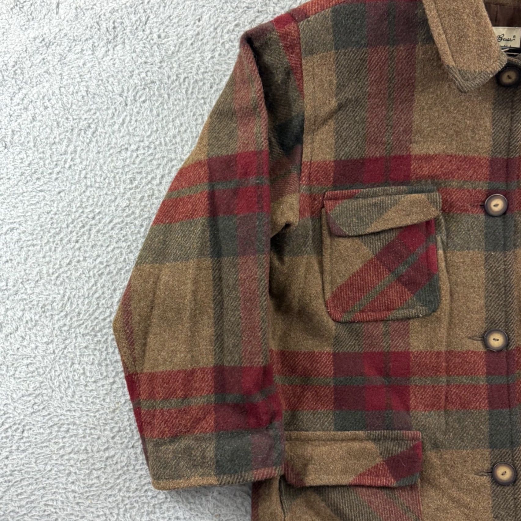 Eddie Bauer VINTAGE Eddie Bauer Jacket Womens Large Brown Wool Plaid Button Barn Chore Coat Size L / US 10 / IT 46 - 4 Thumbnail