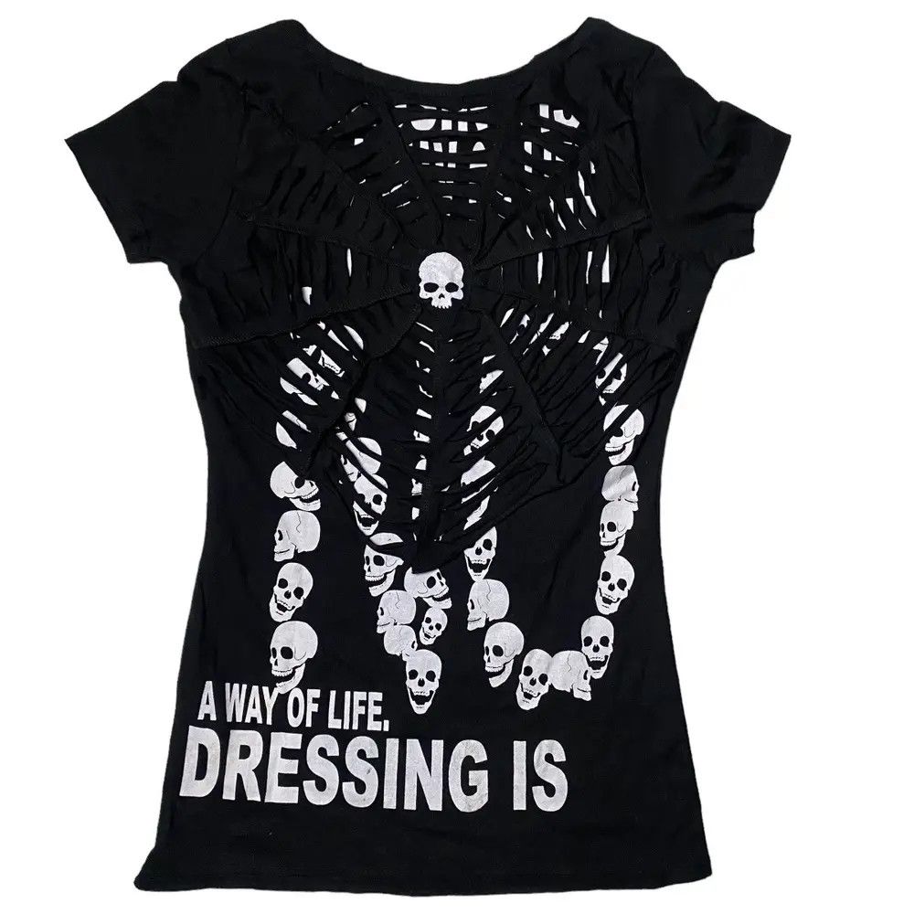 If Six Was Nine 2000's LazyDaisy Skull Spider Web Shirt Size US XS / EU 42 / 0 - 1 Thumbnail