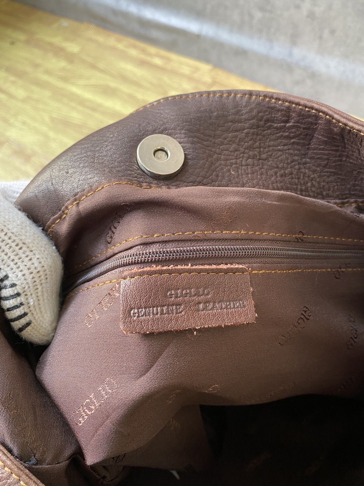 Genuine Leather × Japanese Brand × Leather Vintage Giglo Japan Leather Bag Size ONE SIZE - 9 Thumbnail