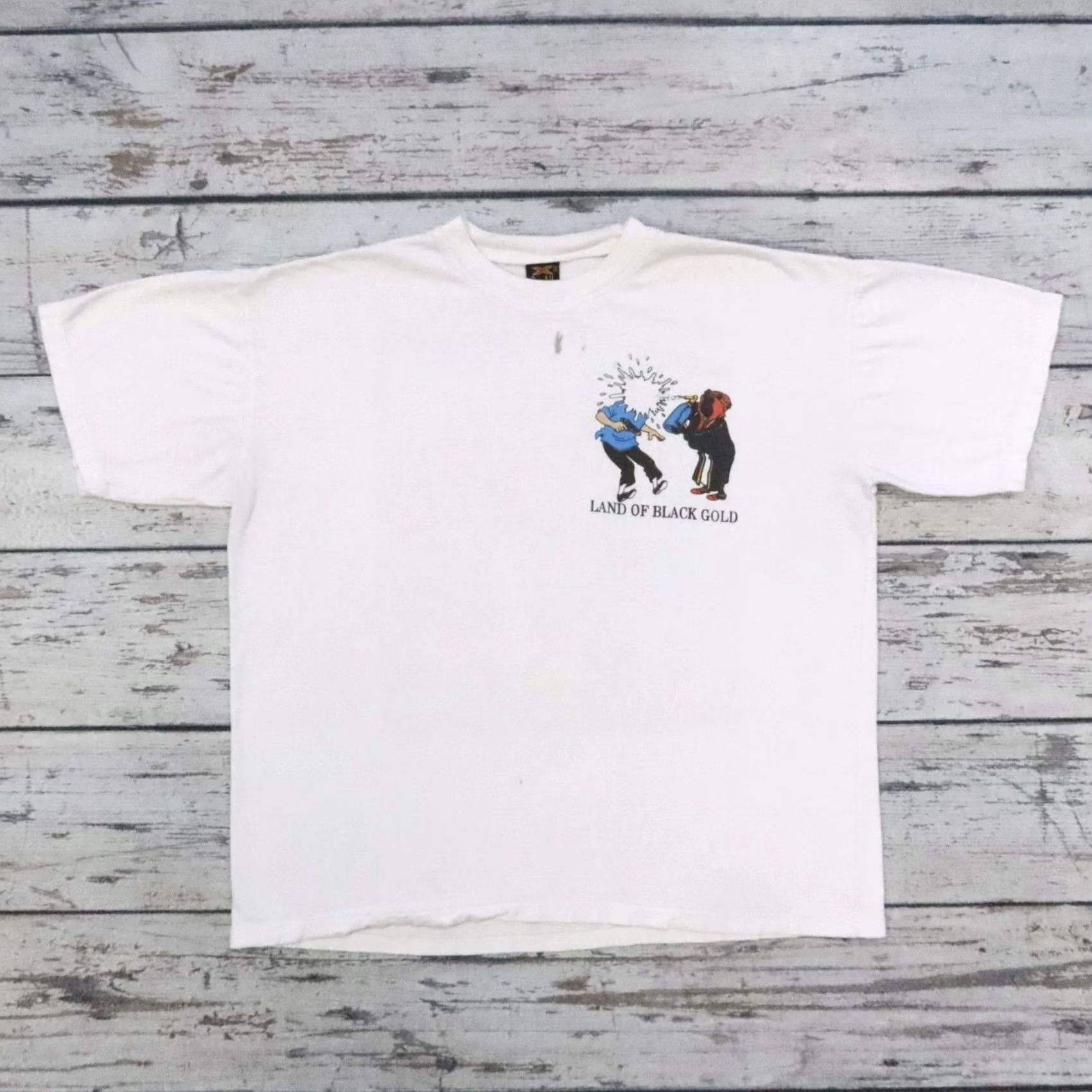 Vintage Vintage Adventures of Tin Tin Land of Black Gold TShirt XL White - Nike Shirt Style? Size US XL / EU 56 / 4 - 2 Thumbnail