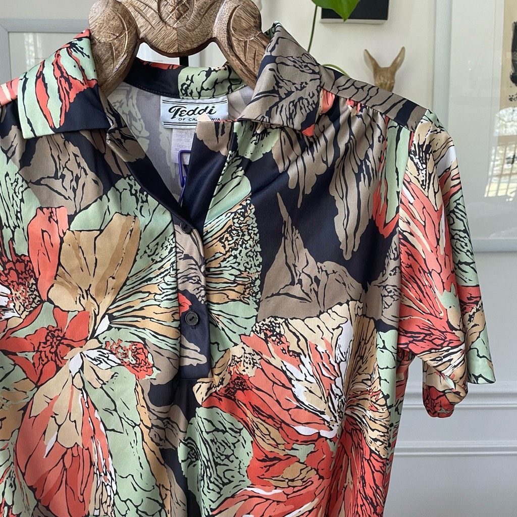 Vintage Vintage 70s Teddi Half Button Top Smocked Waist XL Size XL / US 12-14 / IT 48-50 - 2 Thumbnail
