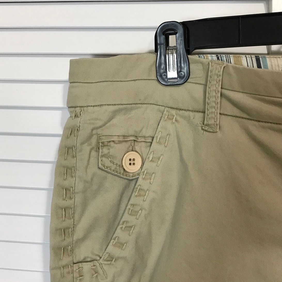 Other Blue Epic Khaki Tan Twill Utility Bermuda Shorts Women 14 Size 36" / US 14 / IT 50 - 4 Thumbnail