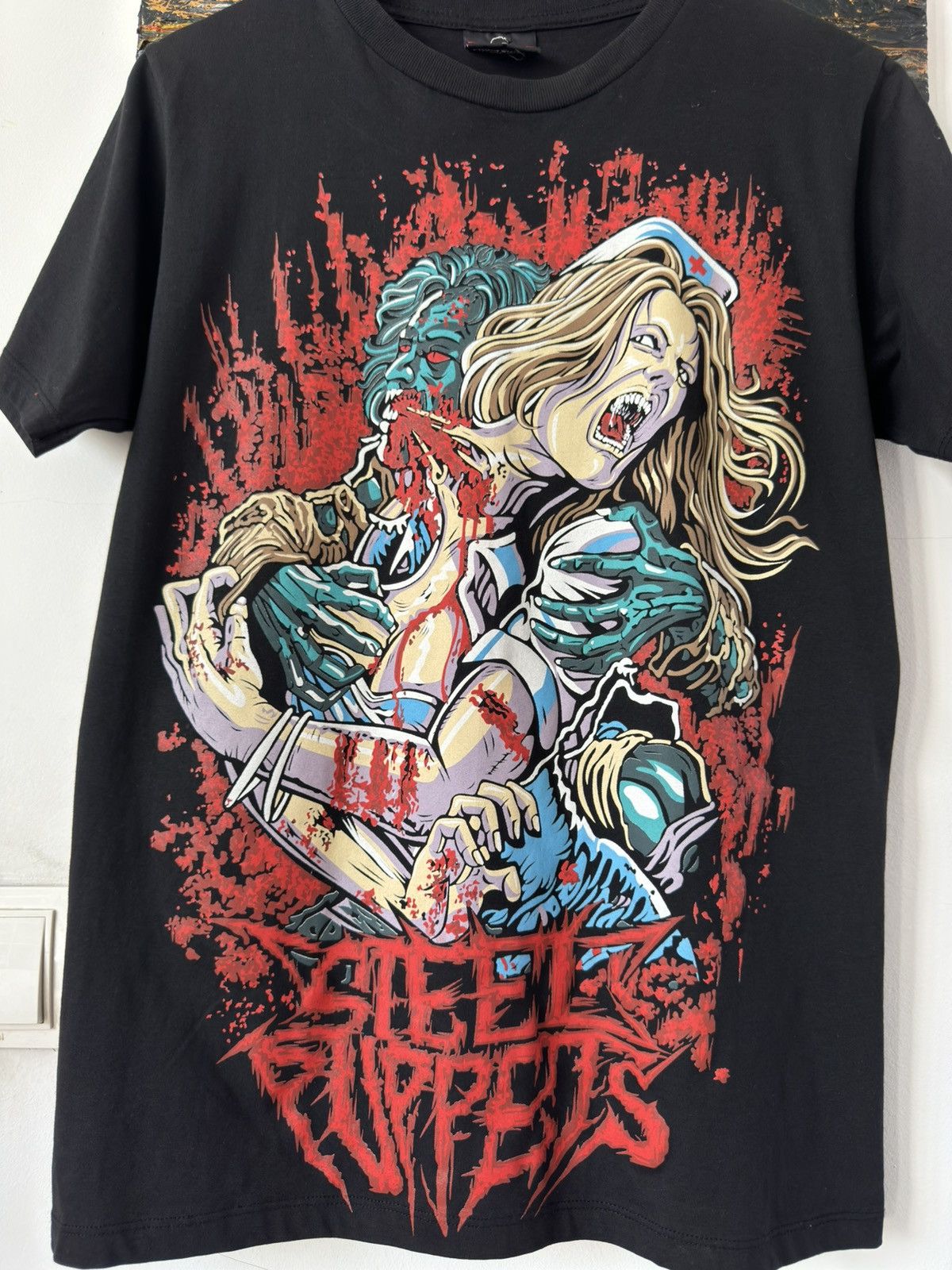 Band Tees × Vintage VTG Steel Puppets Death Metal Rock Tee Size US S / EU 44-46 / 1 - 2 Thumbnail