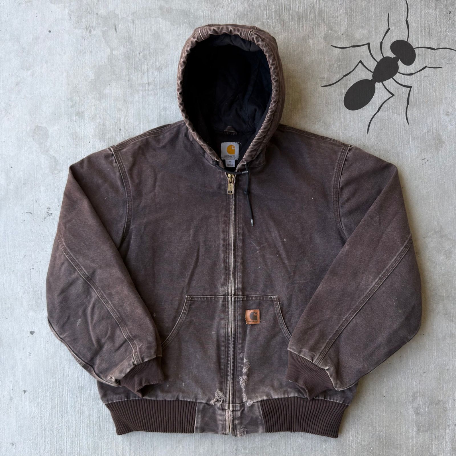 Carhartt × Vintage Carhartt J130 DKB brown hooded work wear jacket Size US M / EU 48-50 / 2 - 1 Thumbnail