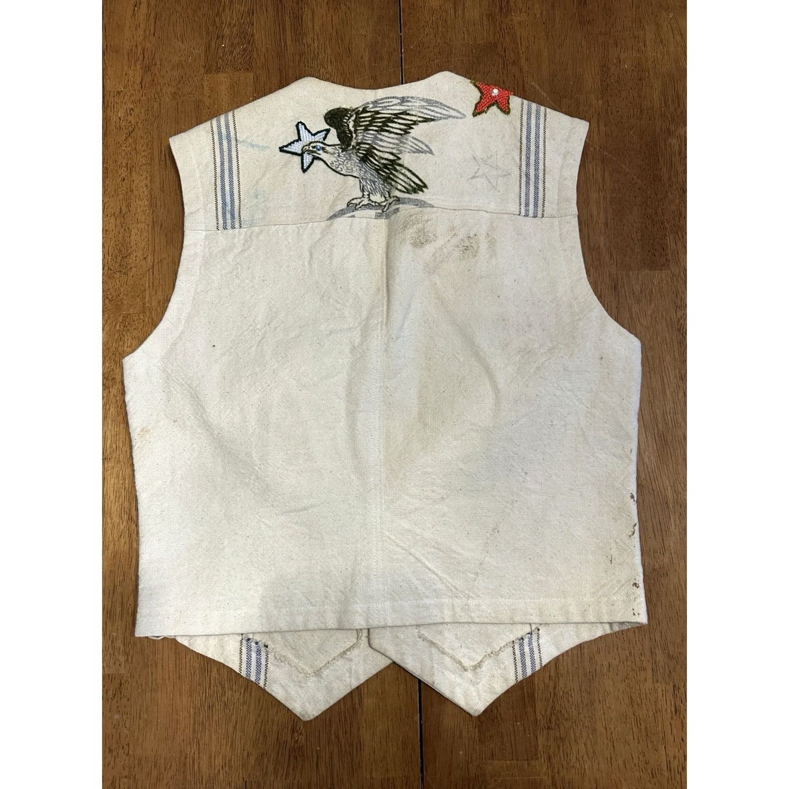 Vintage VINTAGE Vest Embroidered Small Scovill Snaps 60s 70s True Leather Ivory Womens Size S / US 4 / IT 40 - 2 Thumbnail