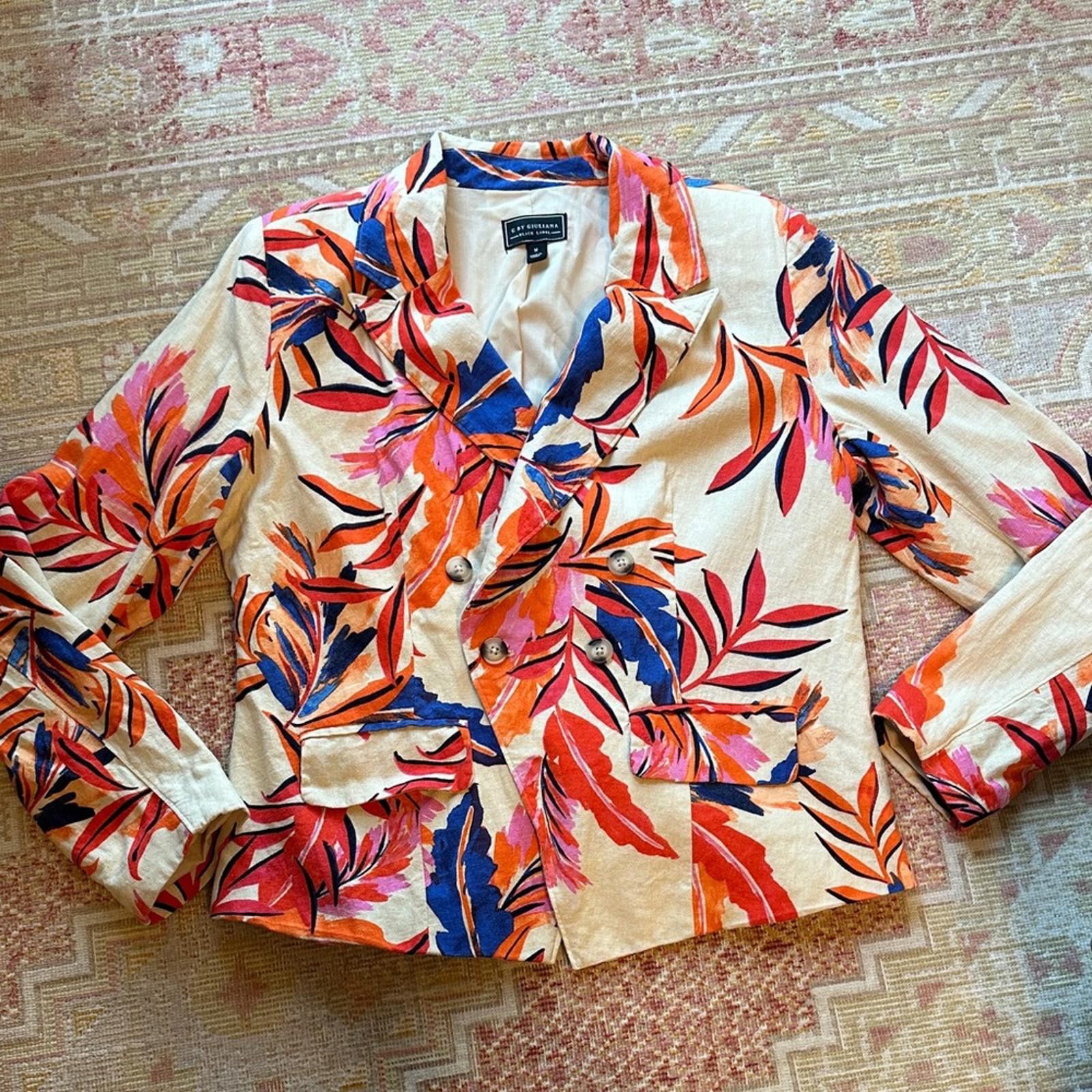 Other G by Guiliana Medium Linen Blazer Black Label Blazer NWOT Size M / US 6-8 / IT 42-44 - 2 Thumbnail