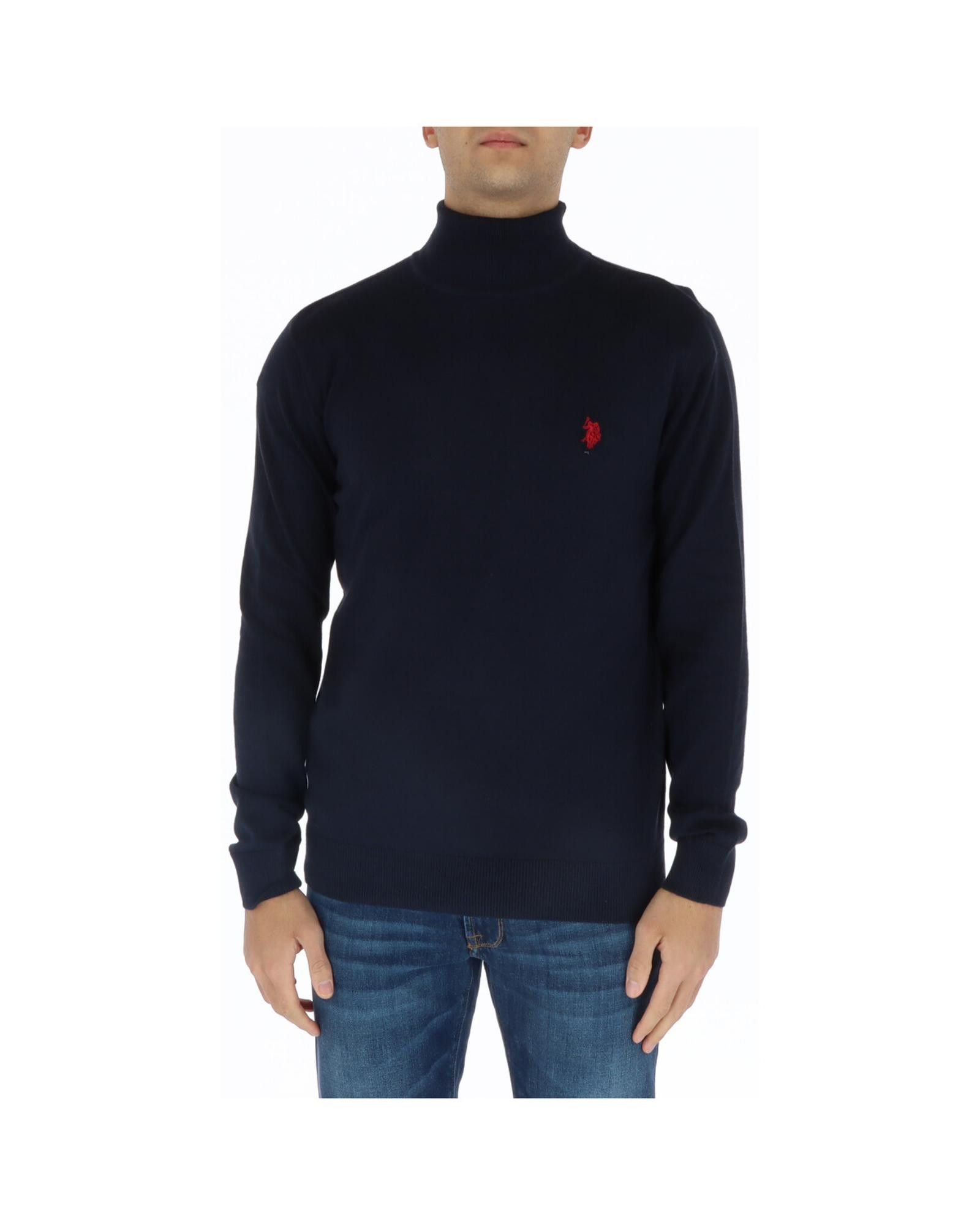 image of U S Polo Assn Printed Turtleneck Knitwear in Blue, Men's (Size 2XL)