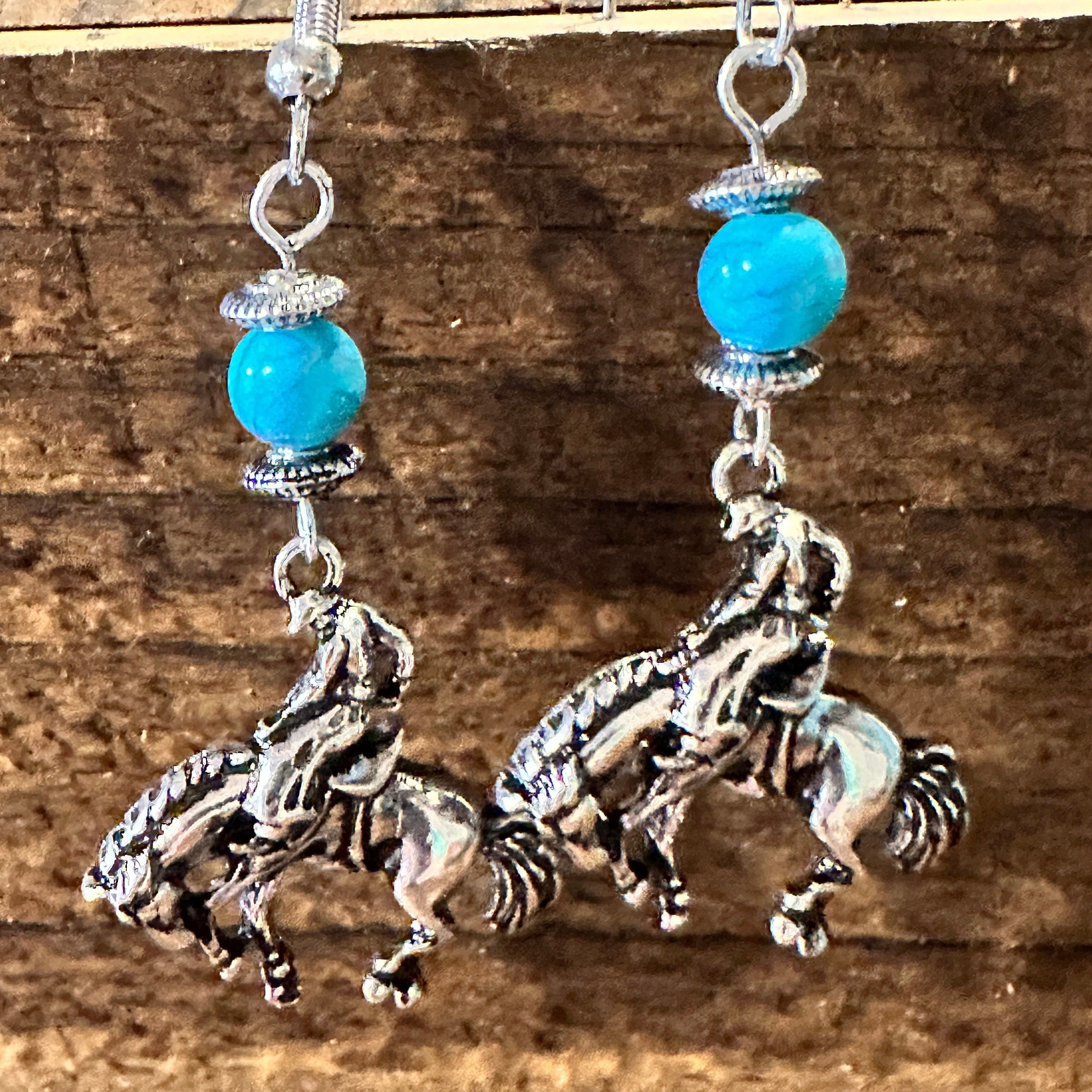 Other Boho Hippie Vintage Rodeo Cowgirl Horse Wire Earrings, Silve Size ONE SIZE - 1 Thumbnail