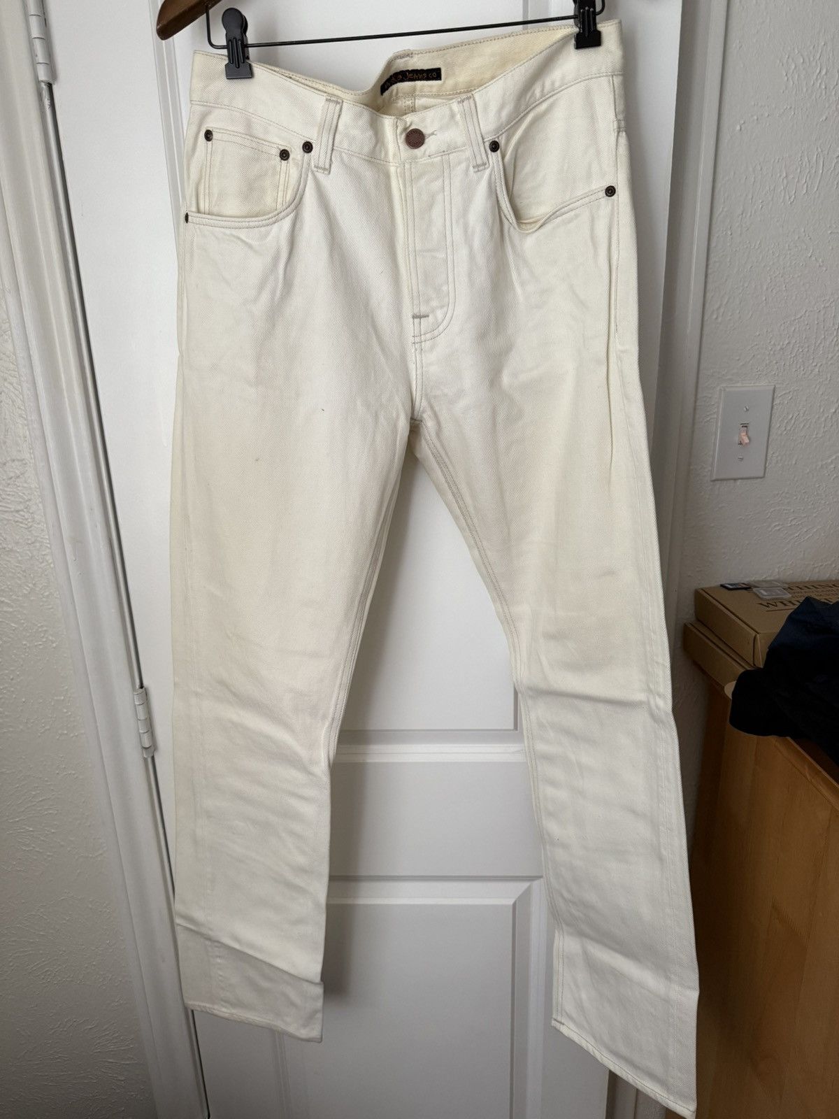 Nudie Jeans Sleepy Sixten Ecru Size US 30 / EU 46 - 1 Thumbnail