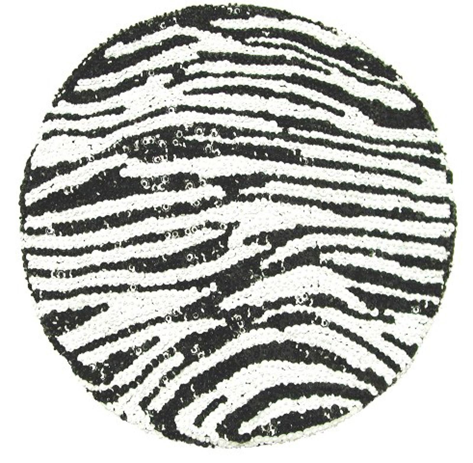 Designer Sequin Beret Hat Zebra Size ONE SIZE - 1 Preview