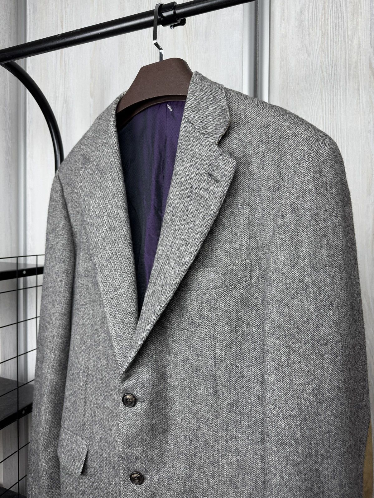 Pal Zileri Pal Zileri Concept grey wool cashmere herringbone blazer Size 46R - 4 Thumbnail