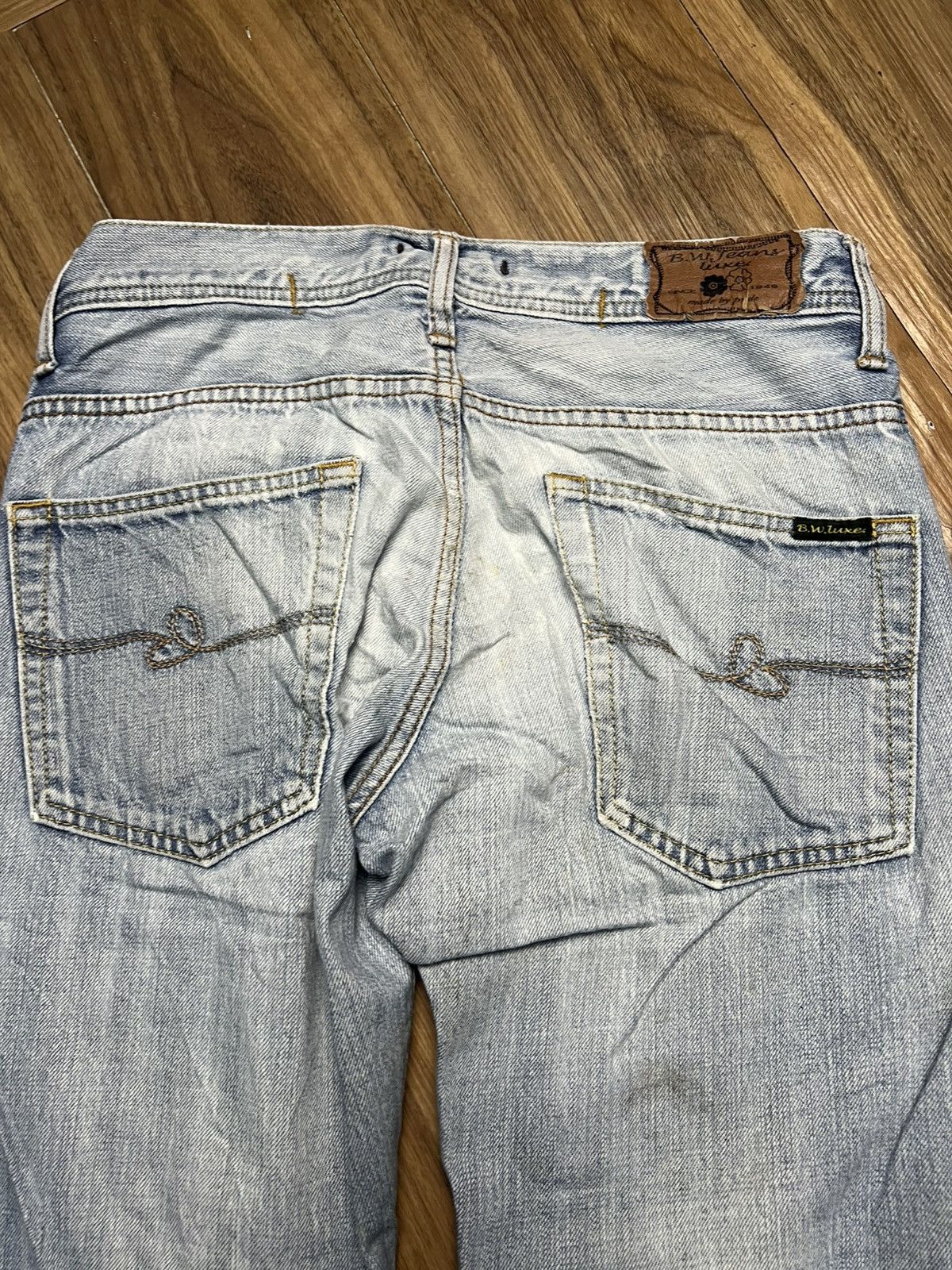 If Six Was Nine B.W.Luxe Japanese Distressed Jeans Light Wash (43) Size 30" / US 8 / IT 44 - 14 Thumbnail